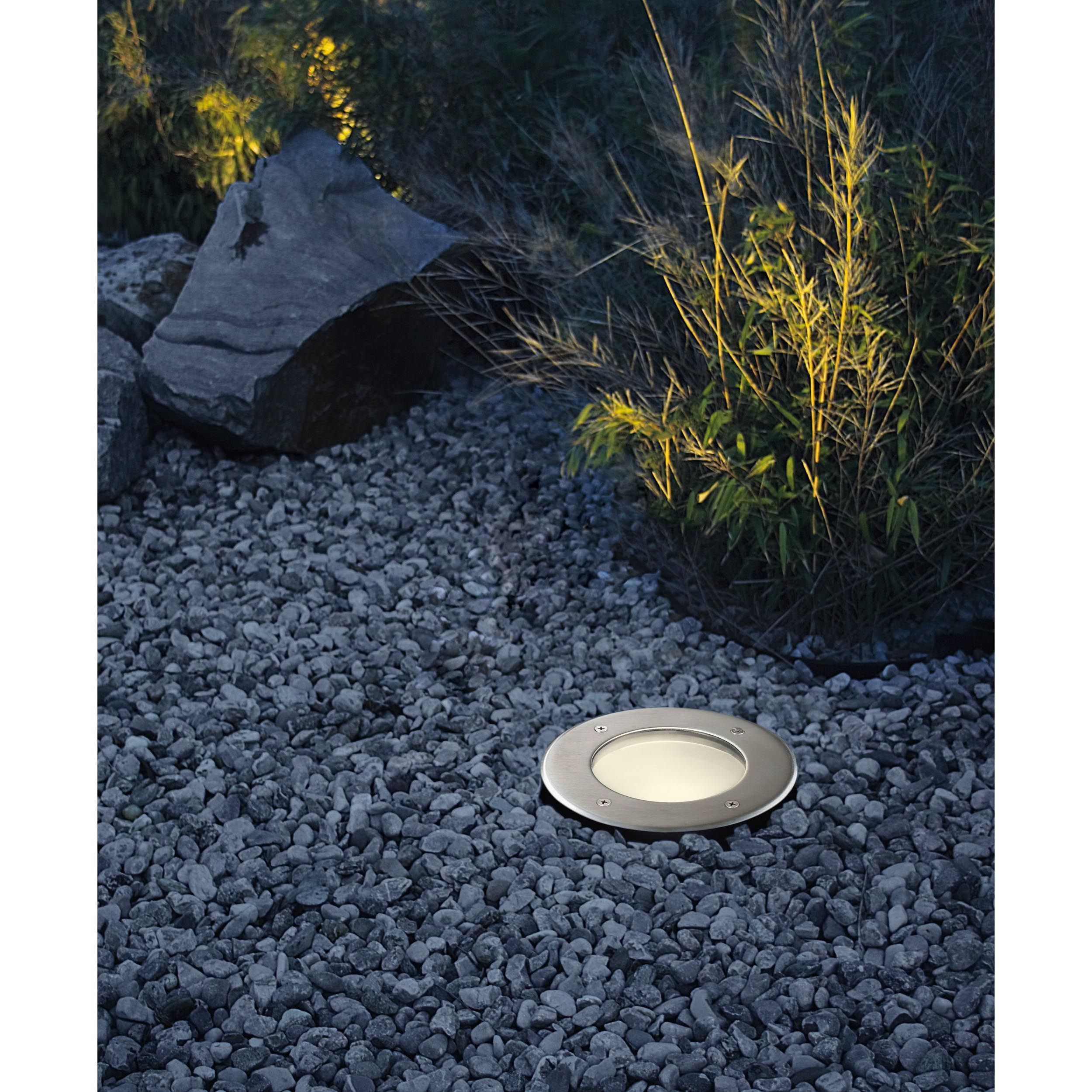 Spot extérieur LED LAMEDO nickel Ø10cm