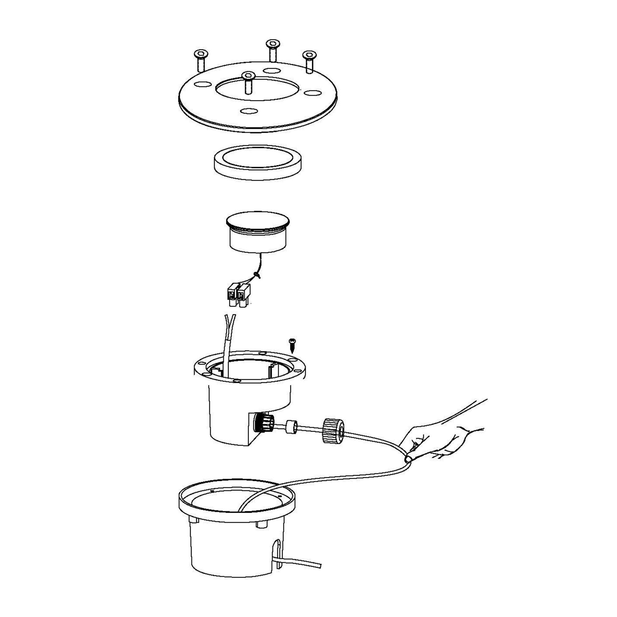 Spot extérieur LED LAMEDO nickel Ø10cm