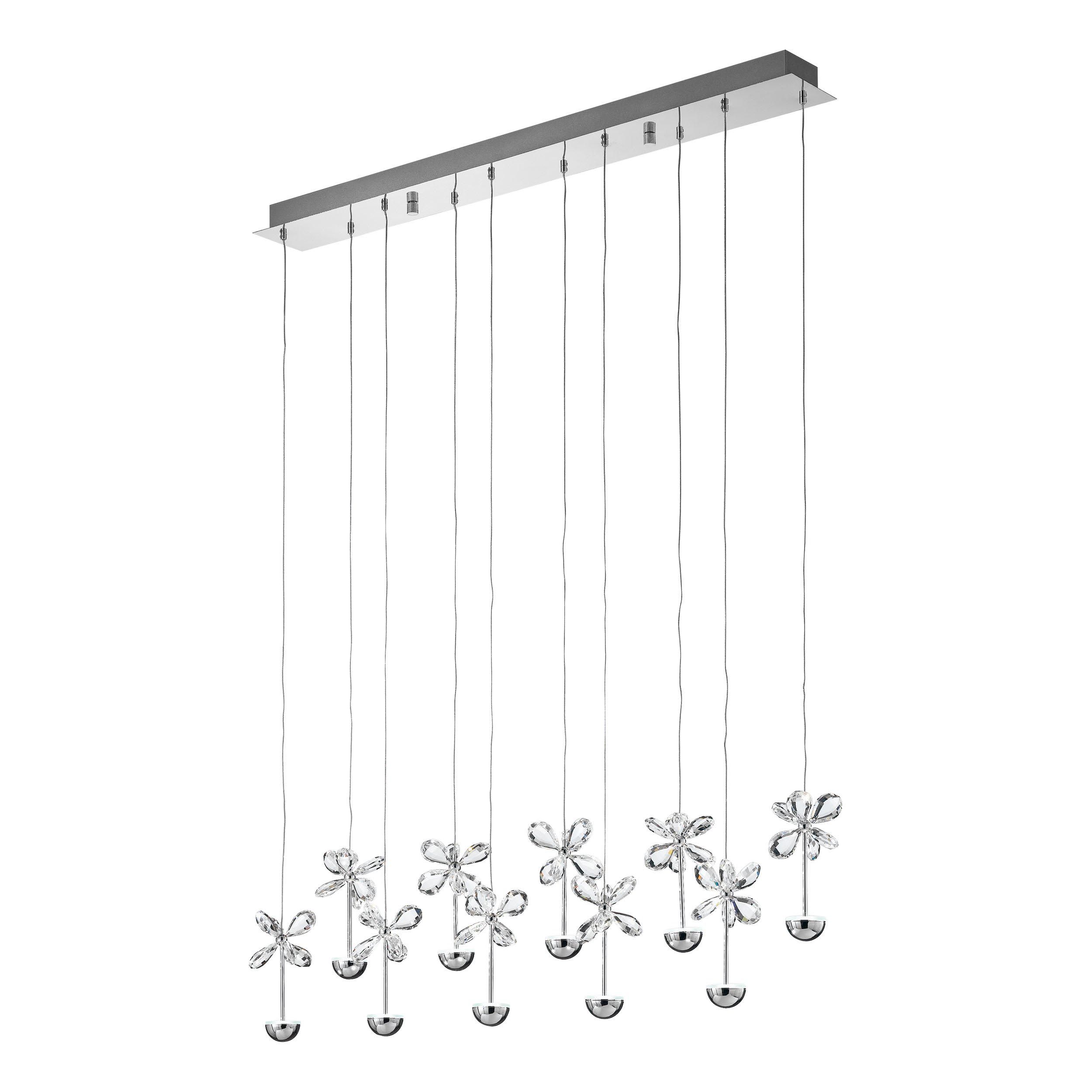 Suspension LED PIANOPOLI argenté H110cm