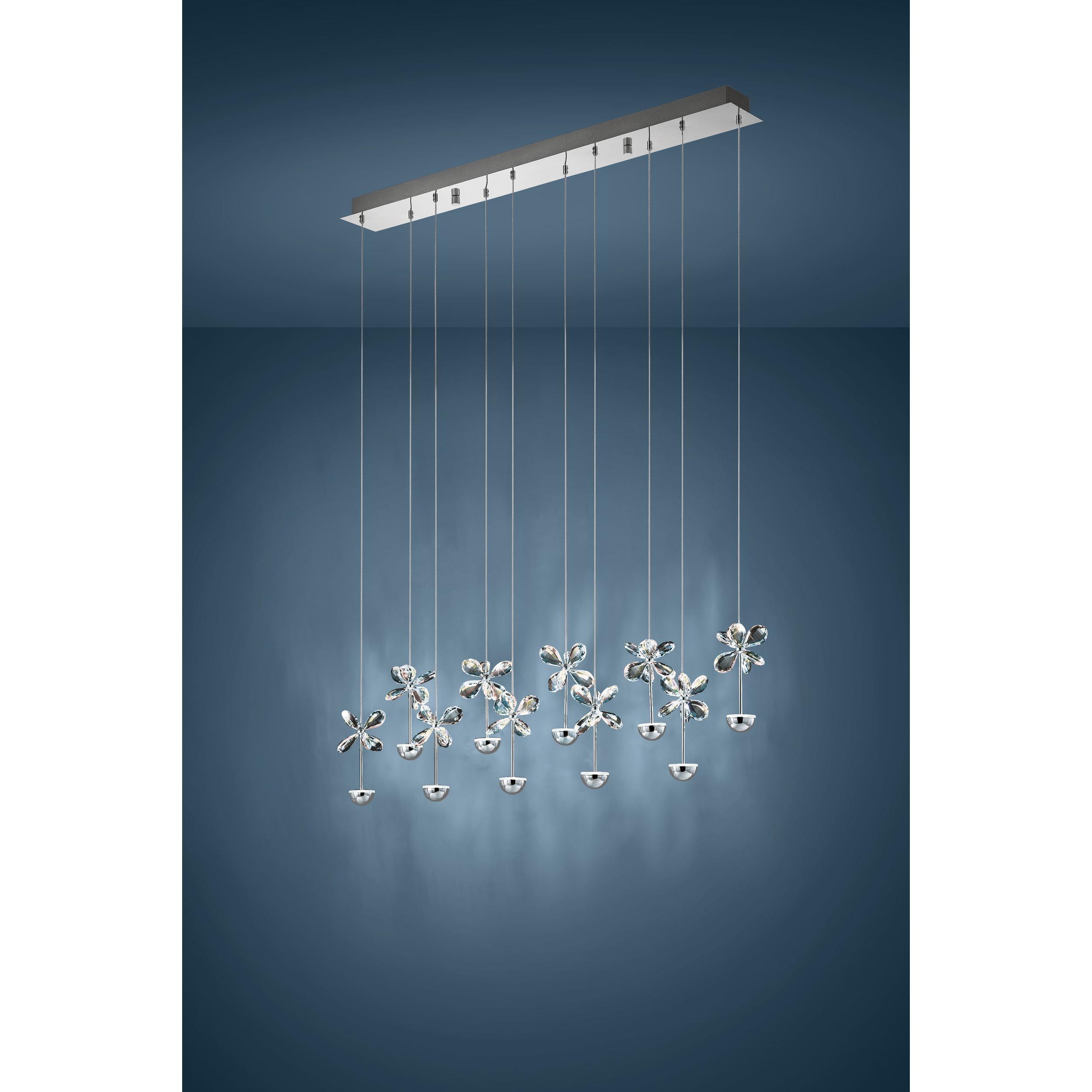 Suspension LED PIANOPOLI argenté H110cm