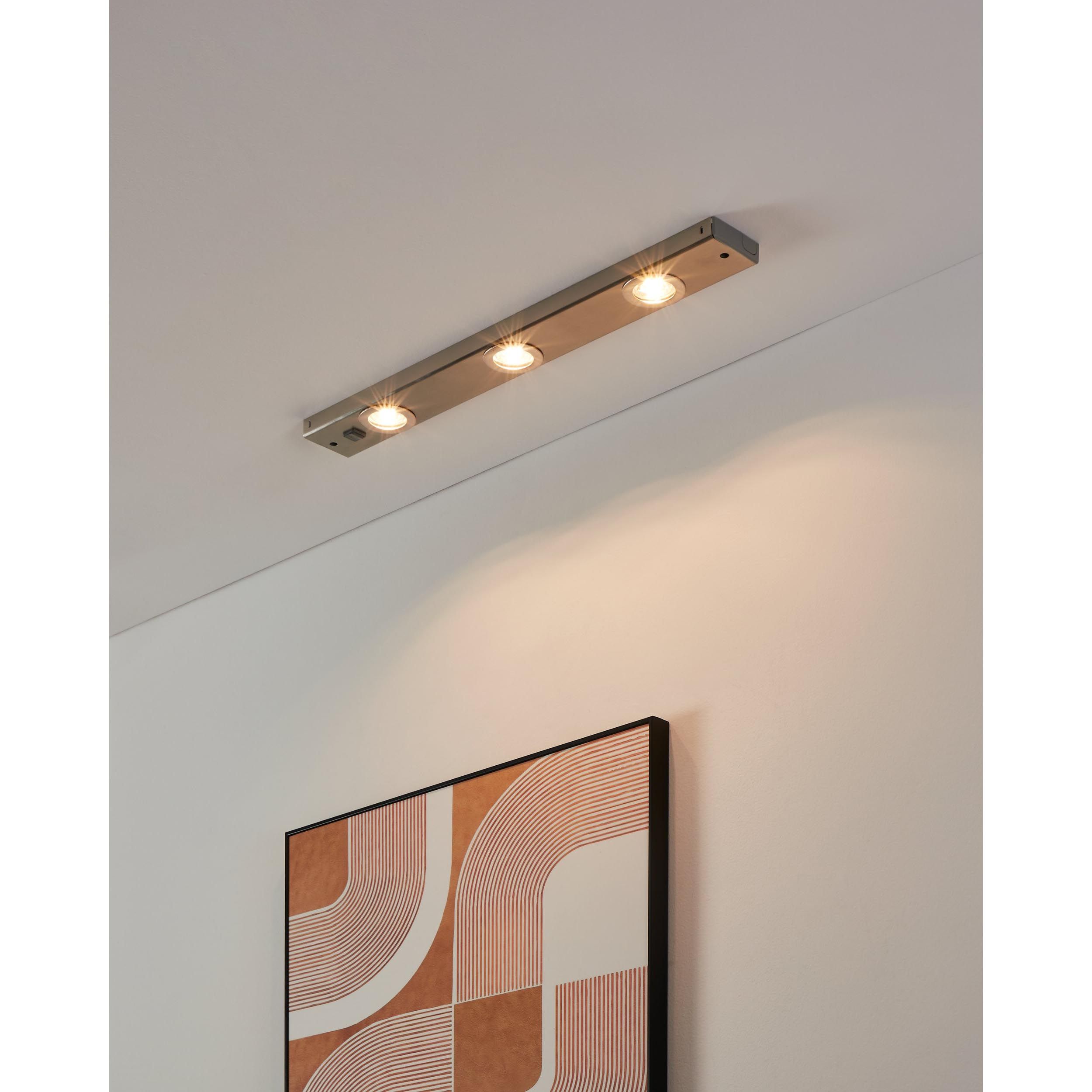 Plafonnier LED nickel L60cm