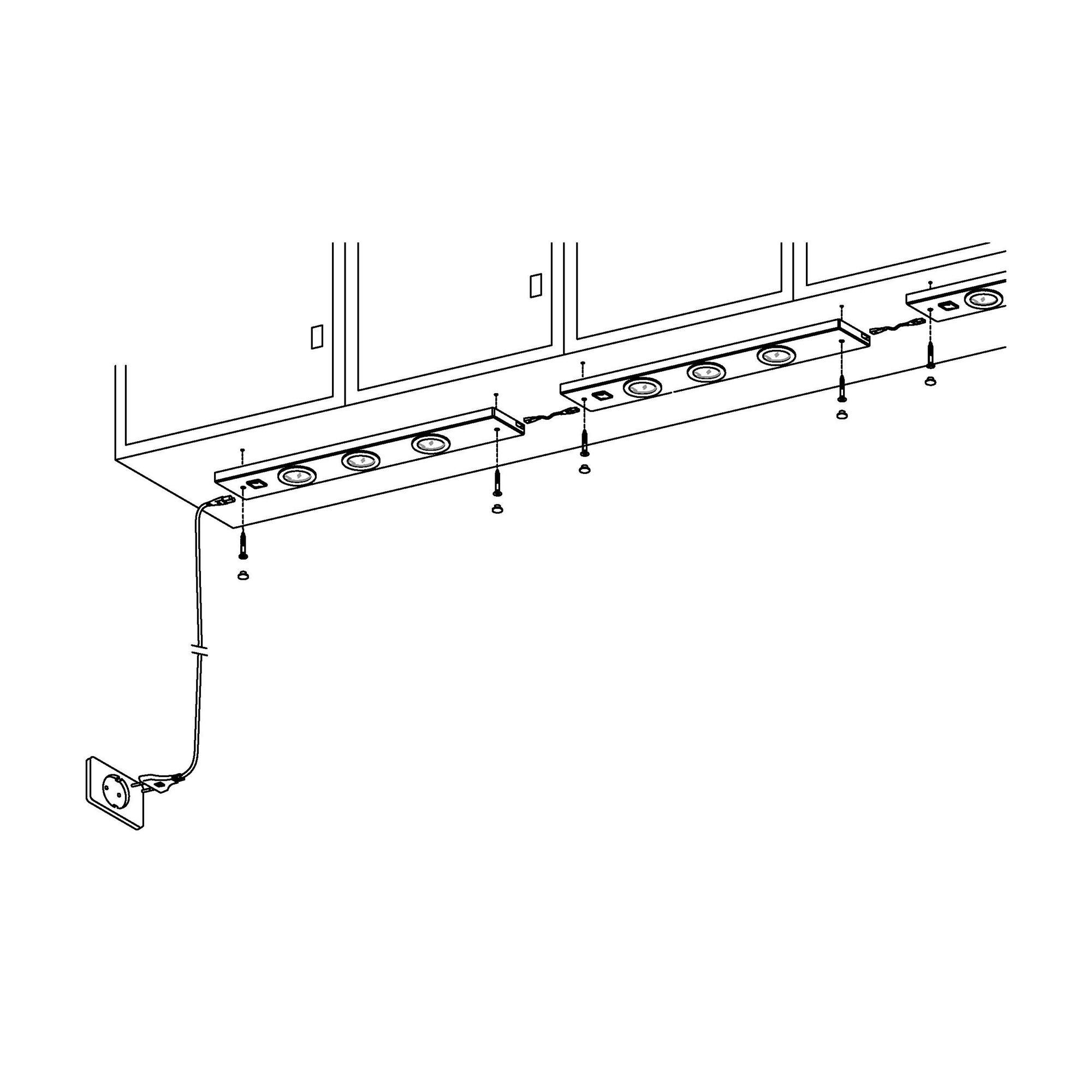 Plafonnier LED nickel L60cm