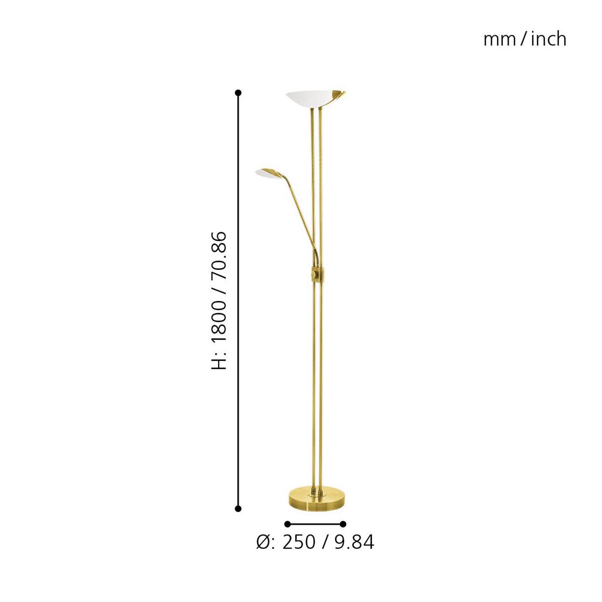 Lampadaire métal doré BAYA LED LED INT 20W