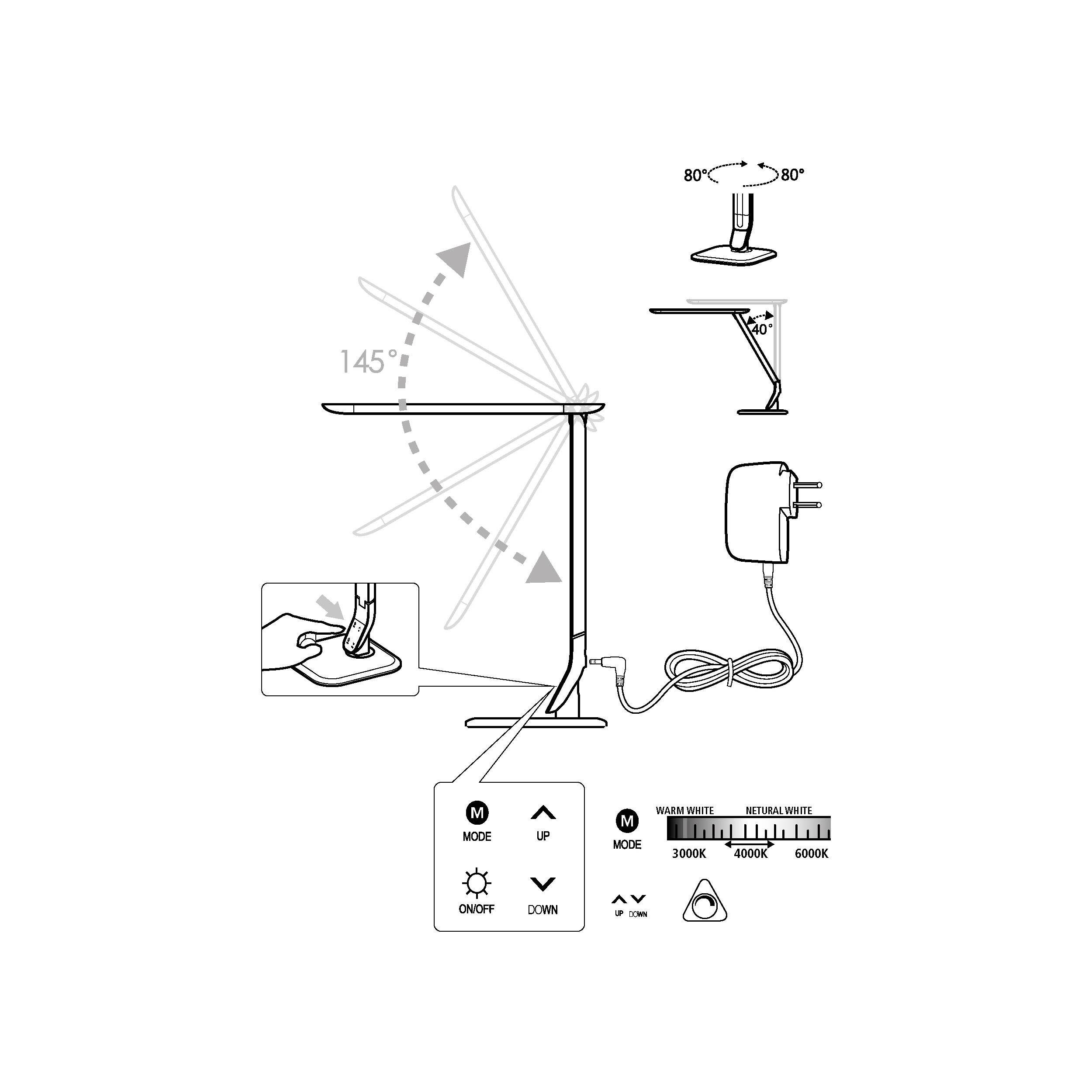Lampe LED SELLANO blanc H42cm