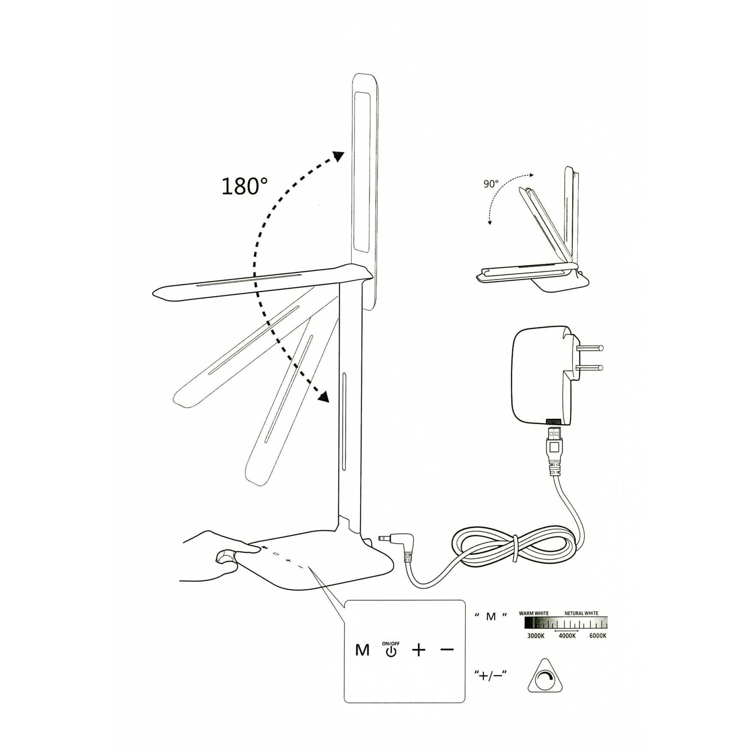 Lampe à poser LED CAUPO noir H32cm