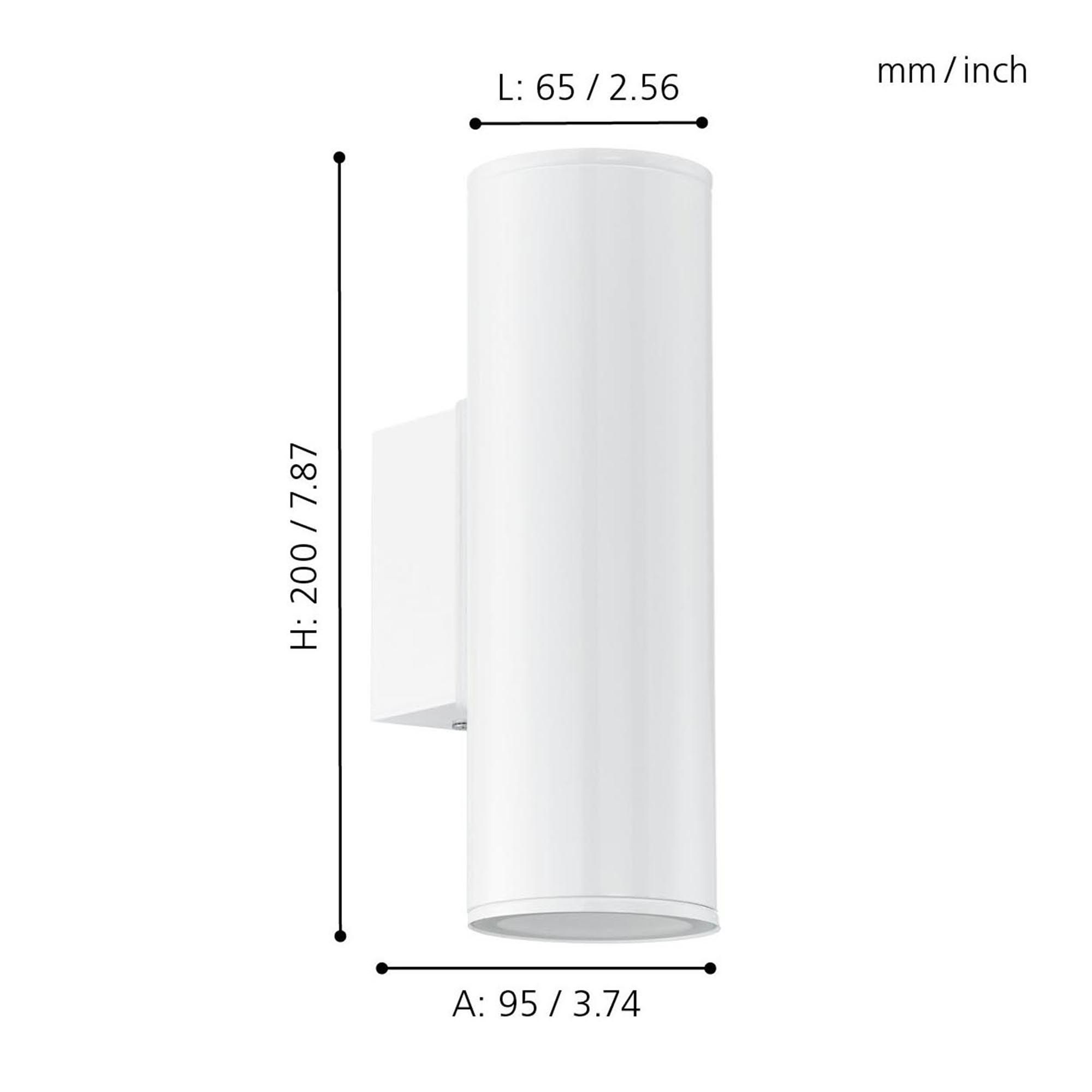 Applique extérieure RIGA blanc H20cm