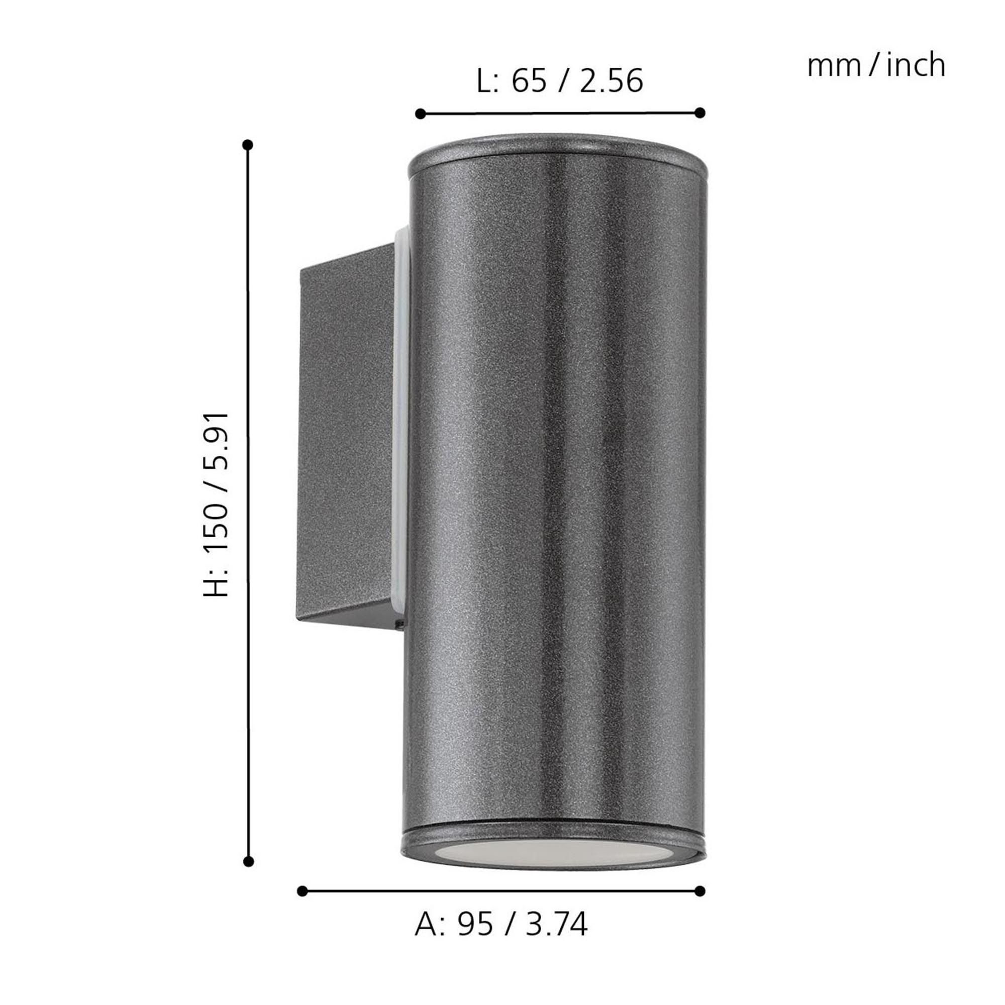 Applique extérieure RIGA anthracite H15cm