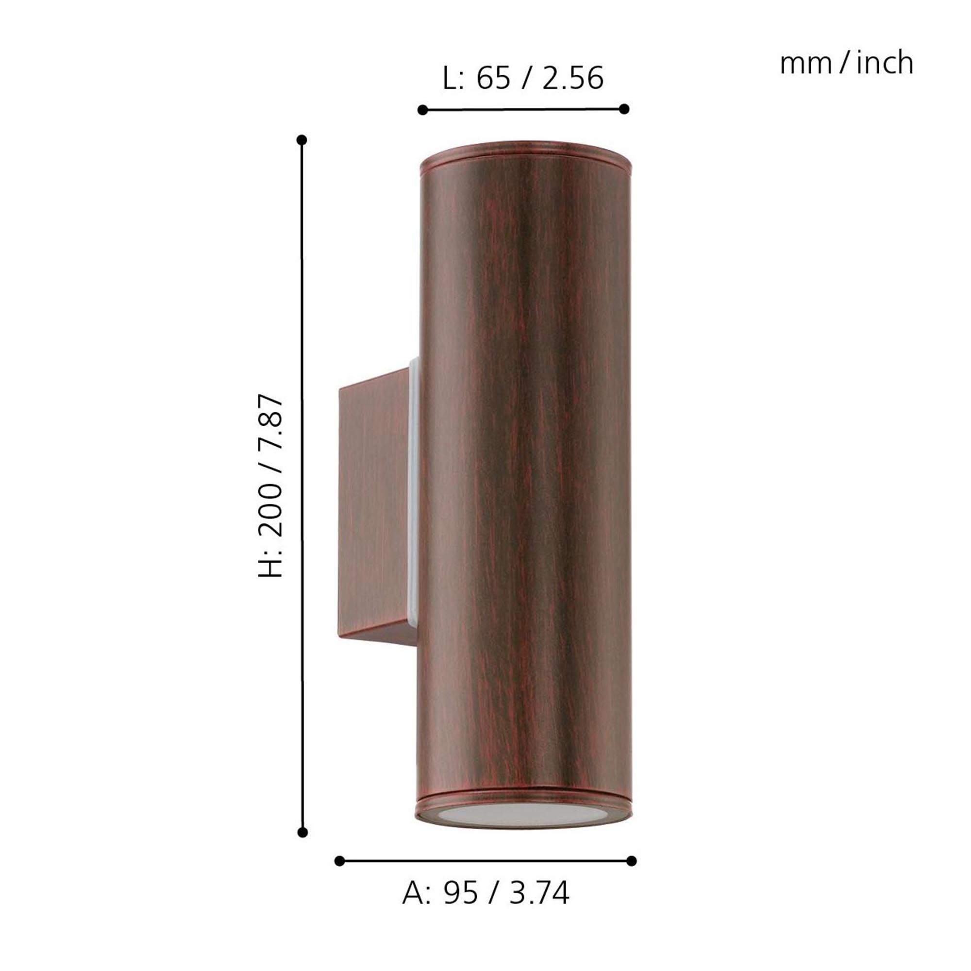 Applique extérieure RIGA marron H20cm