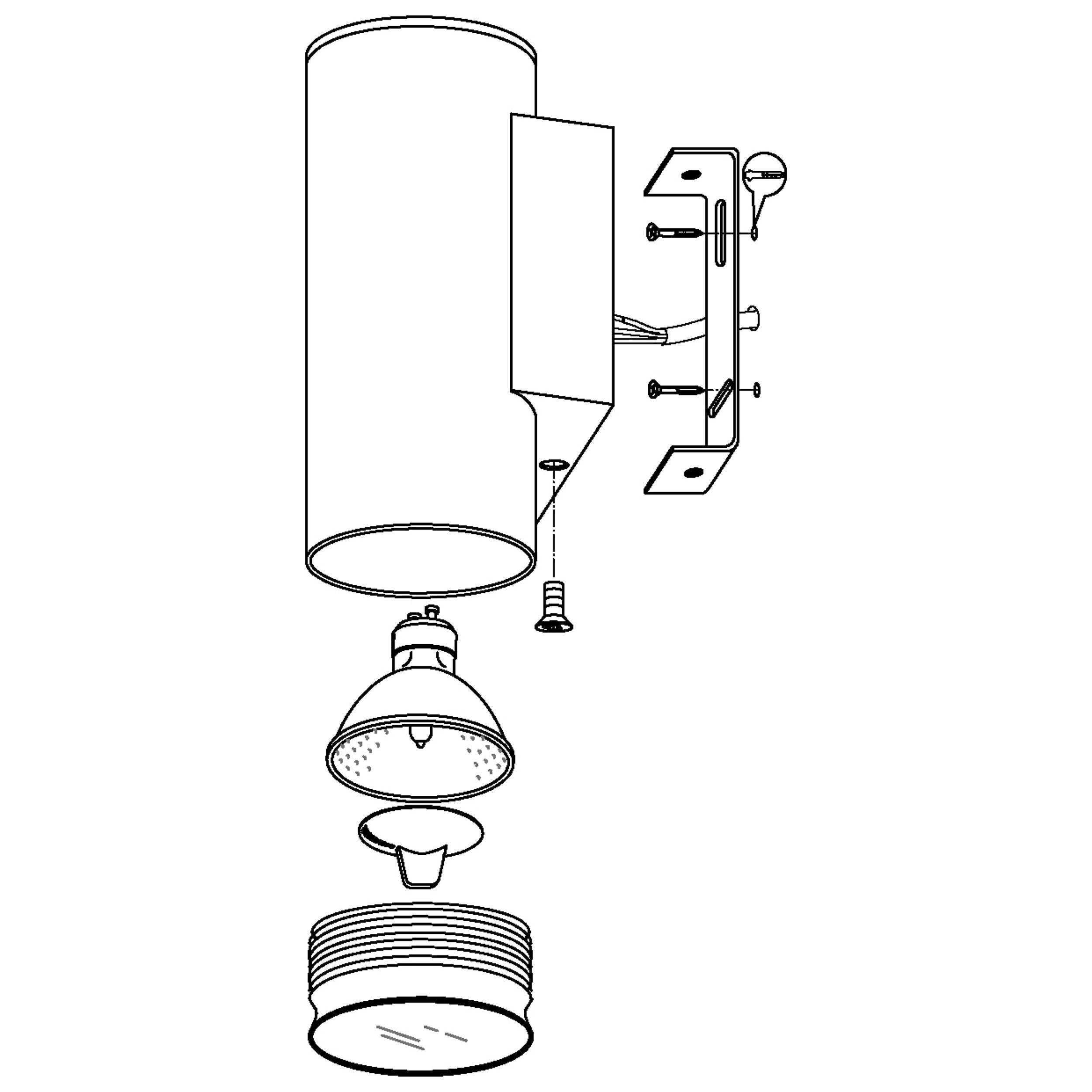 Applique extérieure RIGA nickel H20cm
