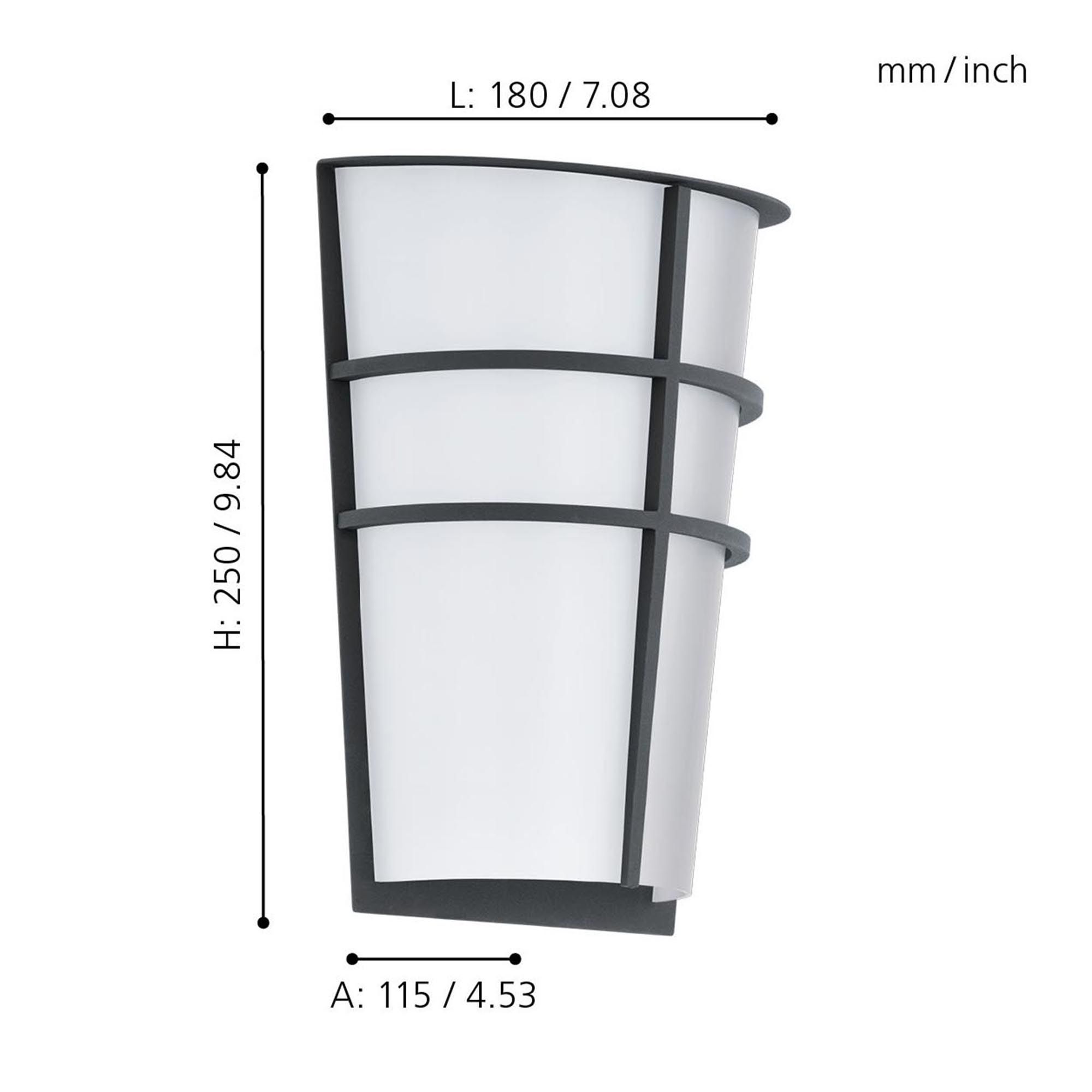 Applique extérieure LED BREGANZO anthracite H25cm