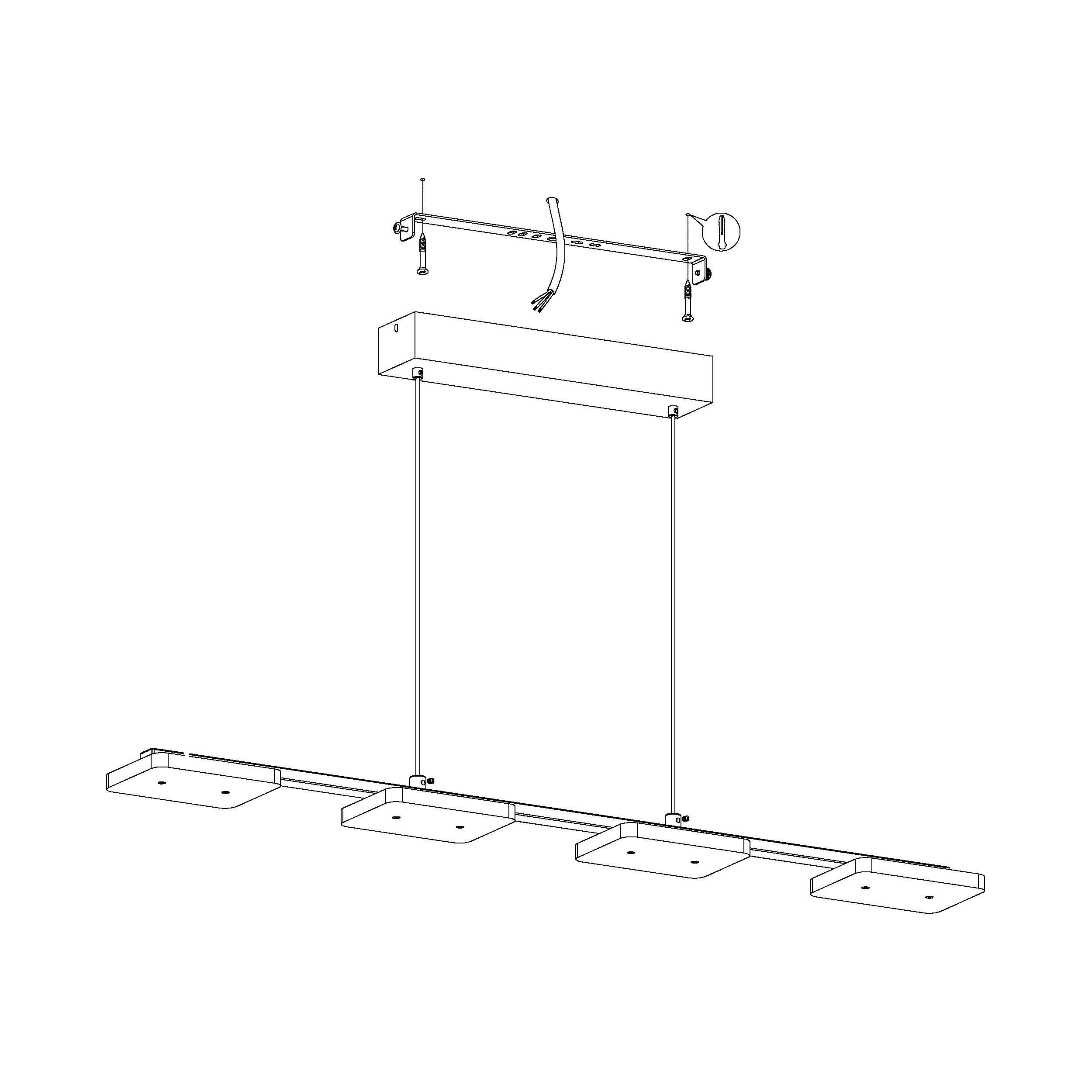 Suspension LED CARTAMA argenté L78cm