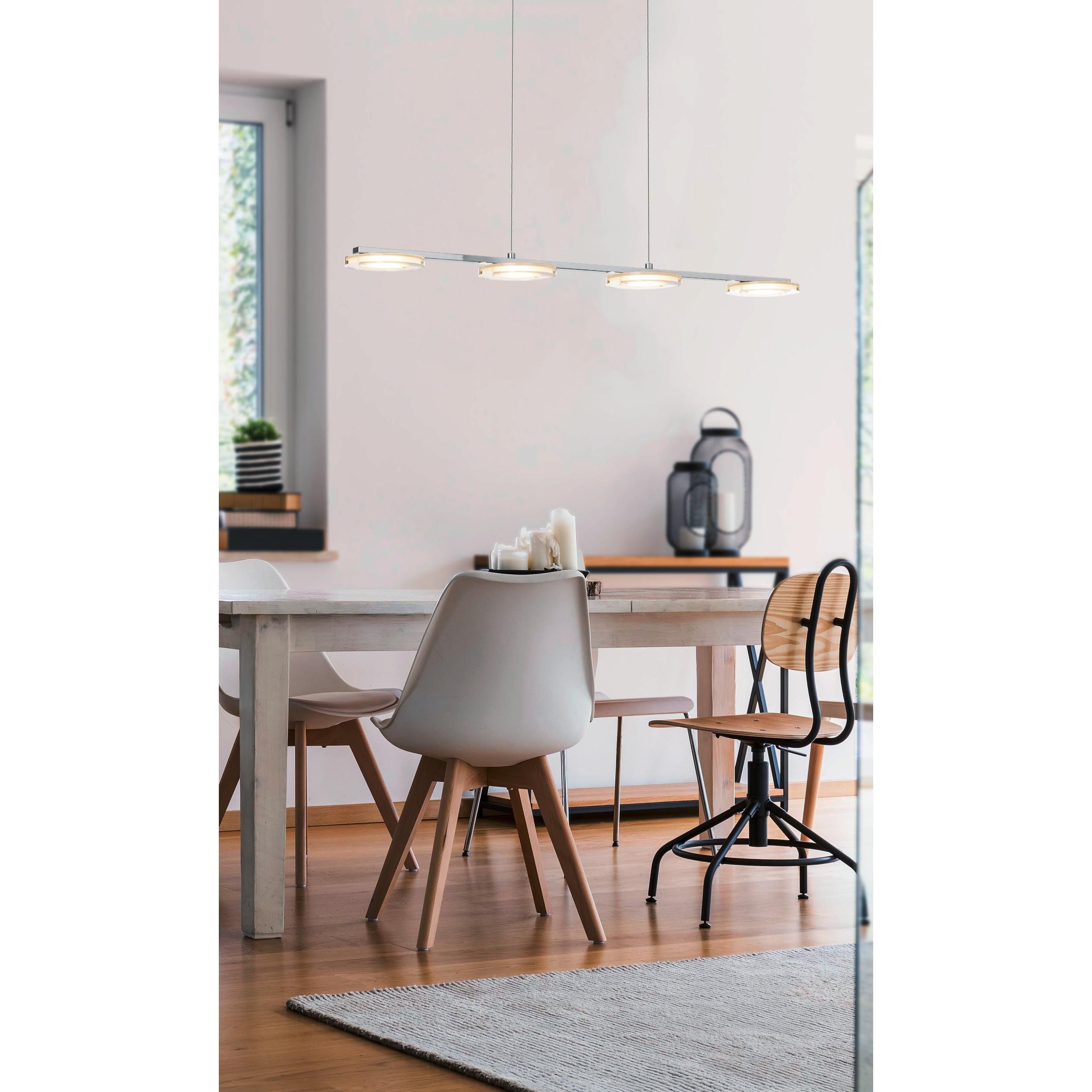 Suspension LED CARTAMA argenté L77,5cm