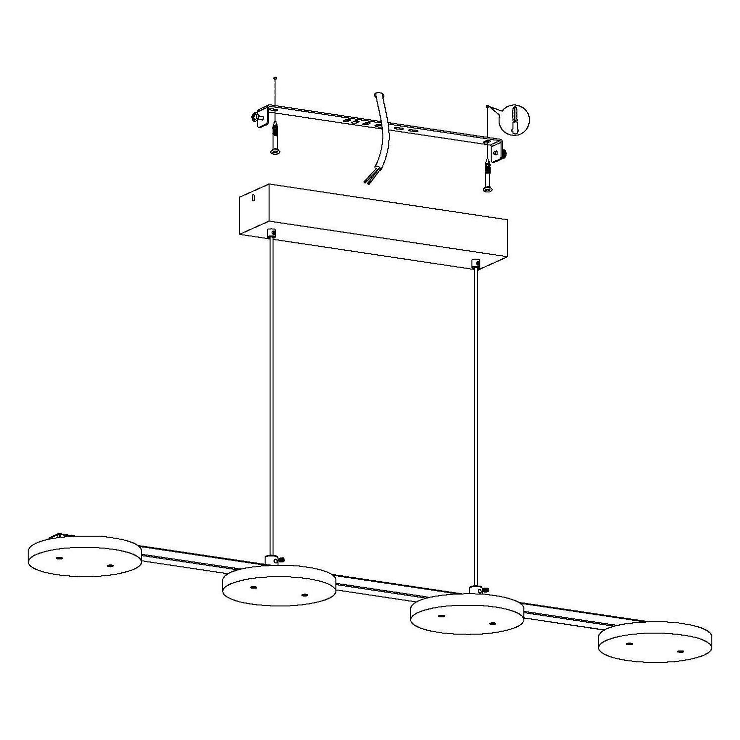Suspension LED CARTAMA argenté L77,5cm