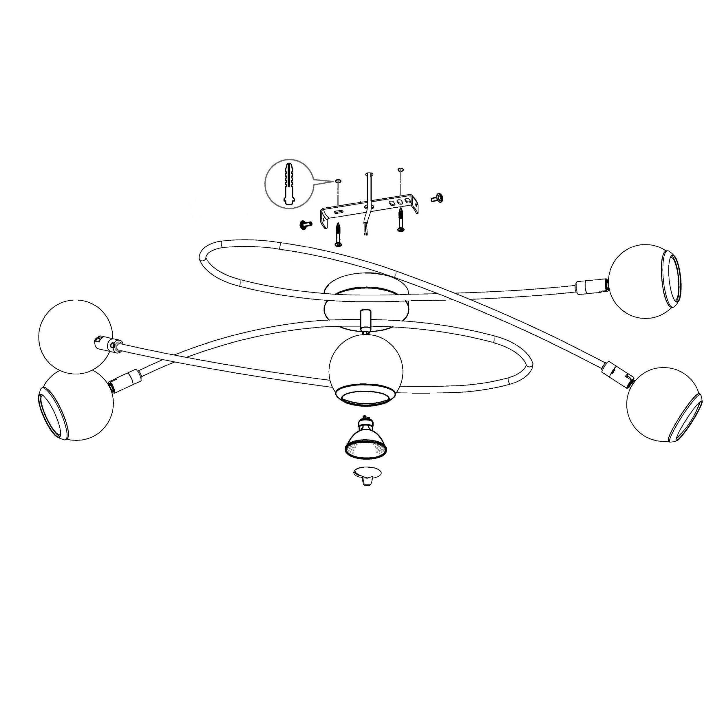 Suspension LED CARTAMA argenté L70cm