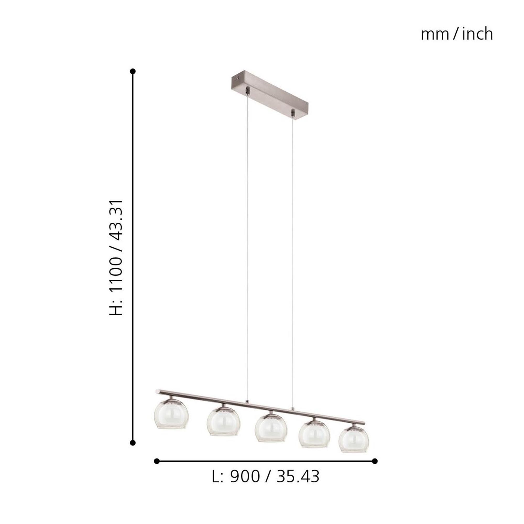 Suspension LED CARTAMA argenté L90cm