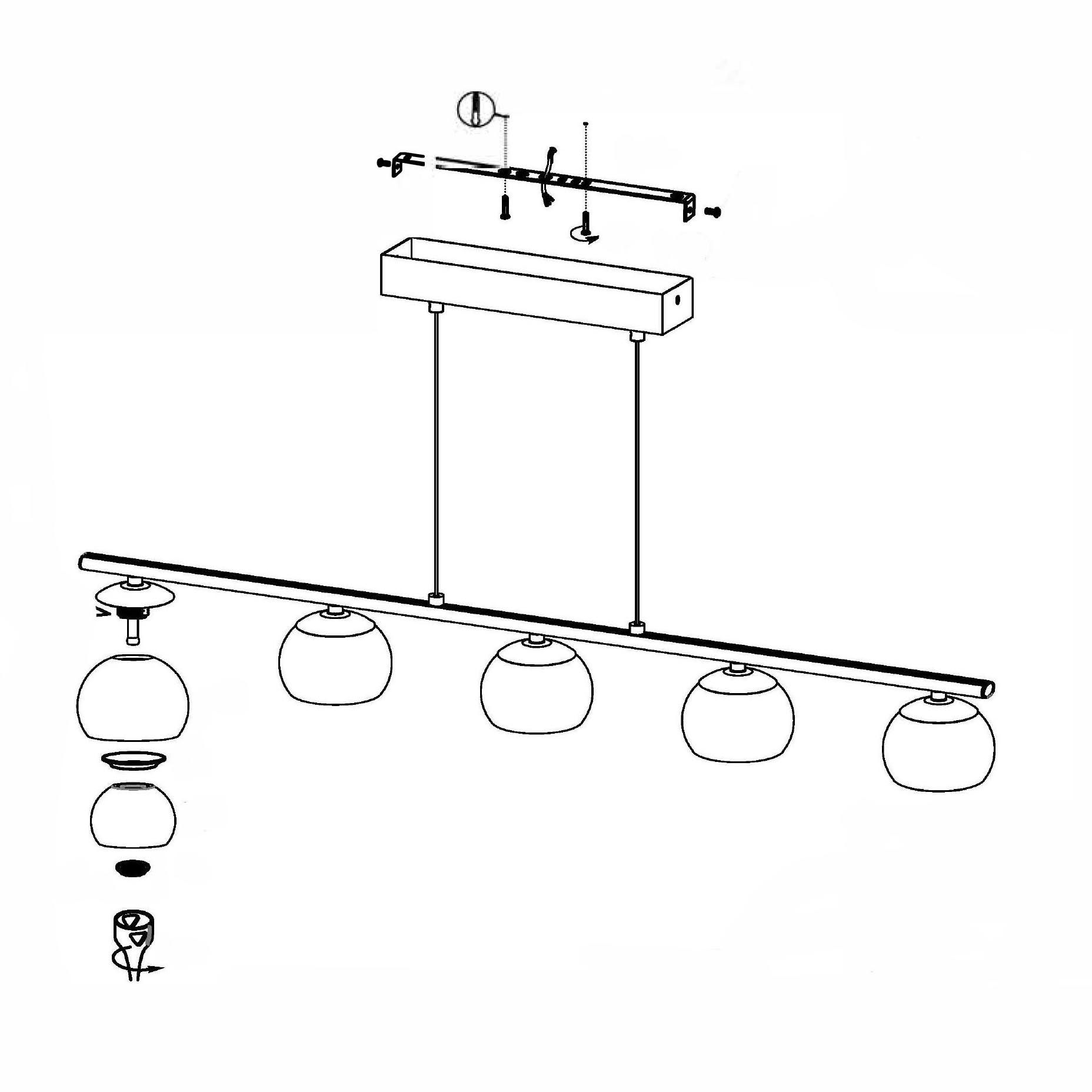 Suspension LED CARTAMA argenté L90cm