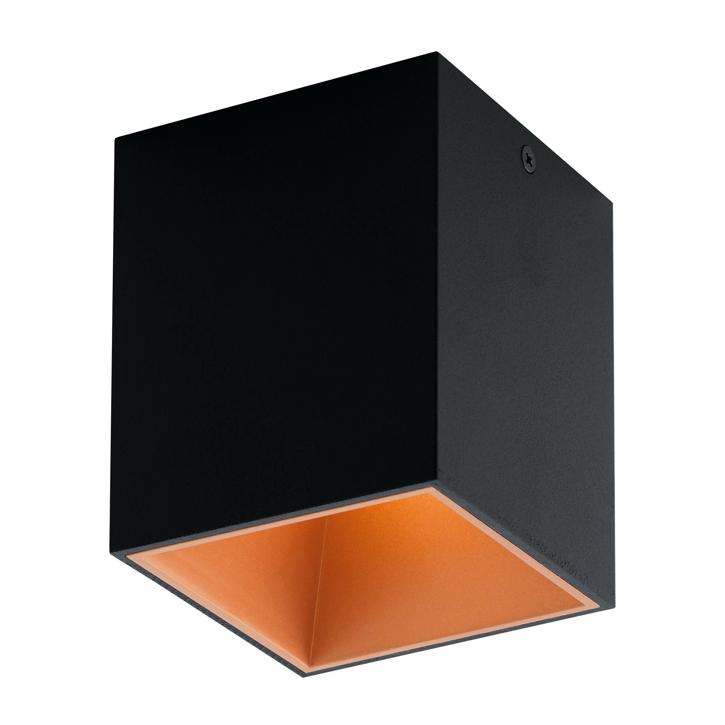 Plafonnier LED POLASSO noir/cuivre L10cm