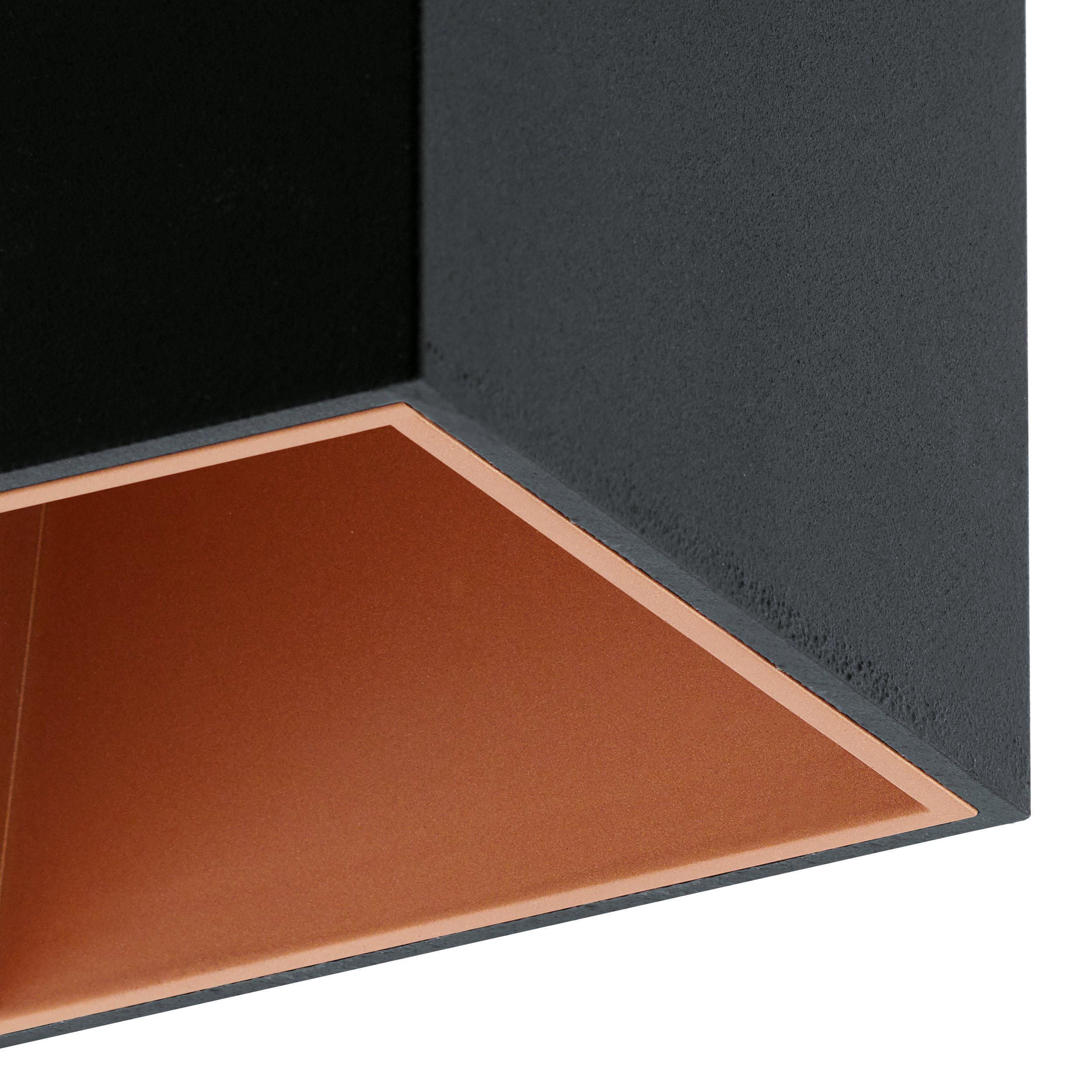 Plafonnier LED POLASSO noir/cuivre L10cm
