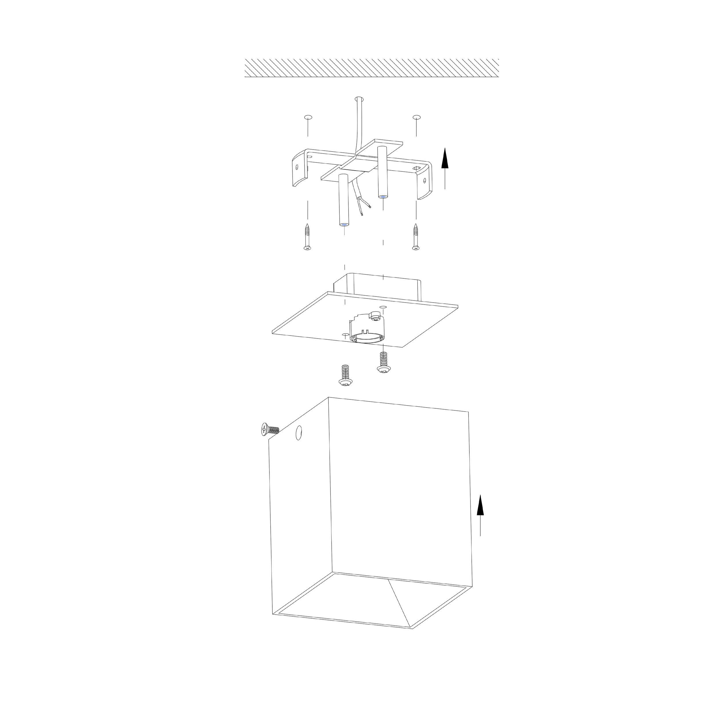 Plafonnier LED POLASSO noir/cuivre L10cm