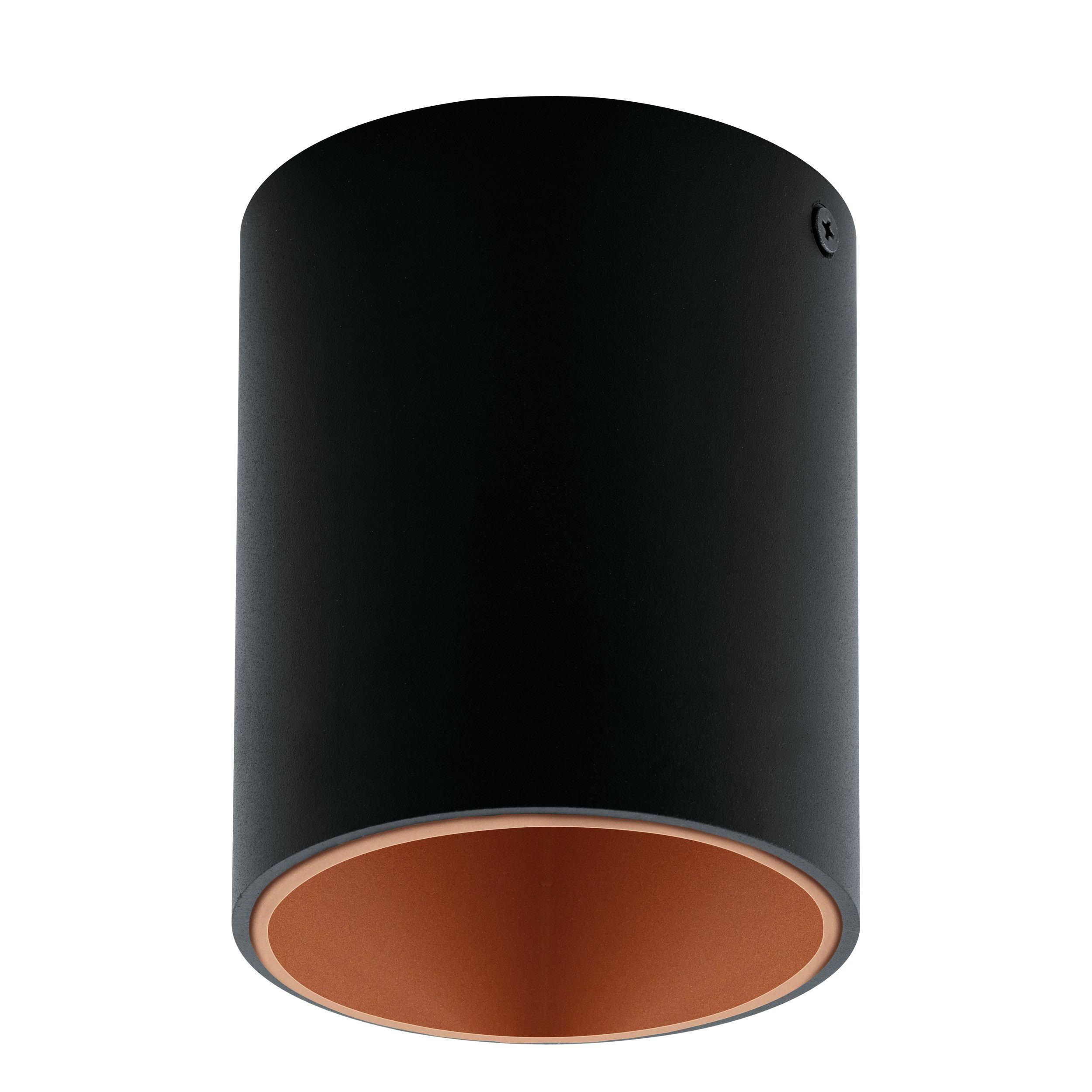 Plafonnier LED POLASSO noir/blanc Ø10cm