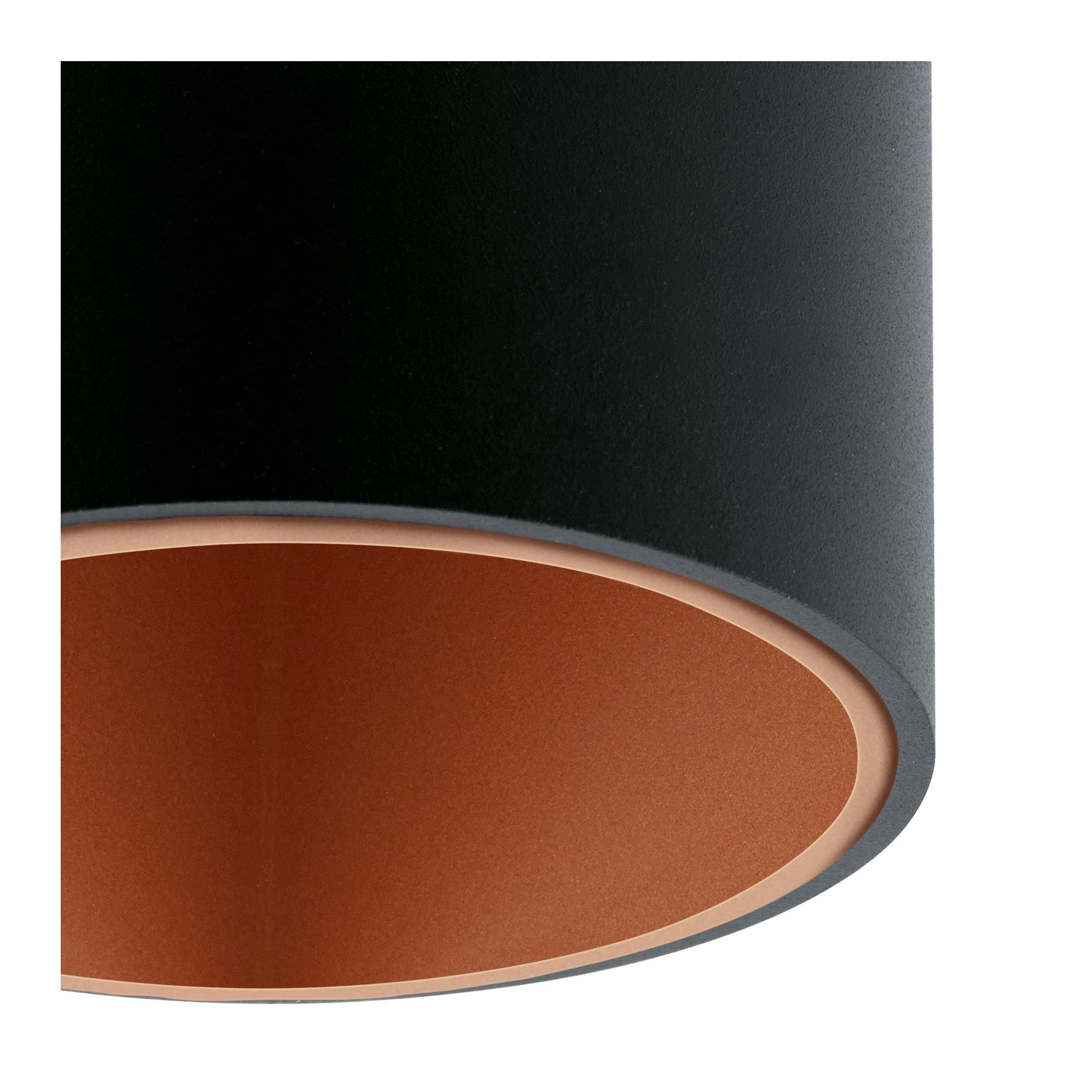 Plafonnier LED POLASSO noir/blanc Ø10cm