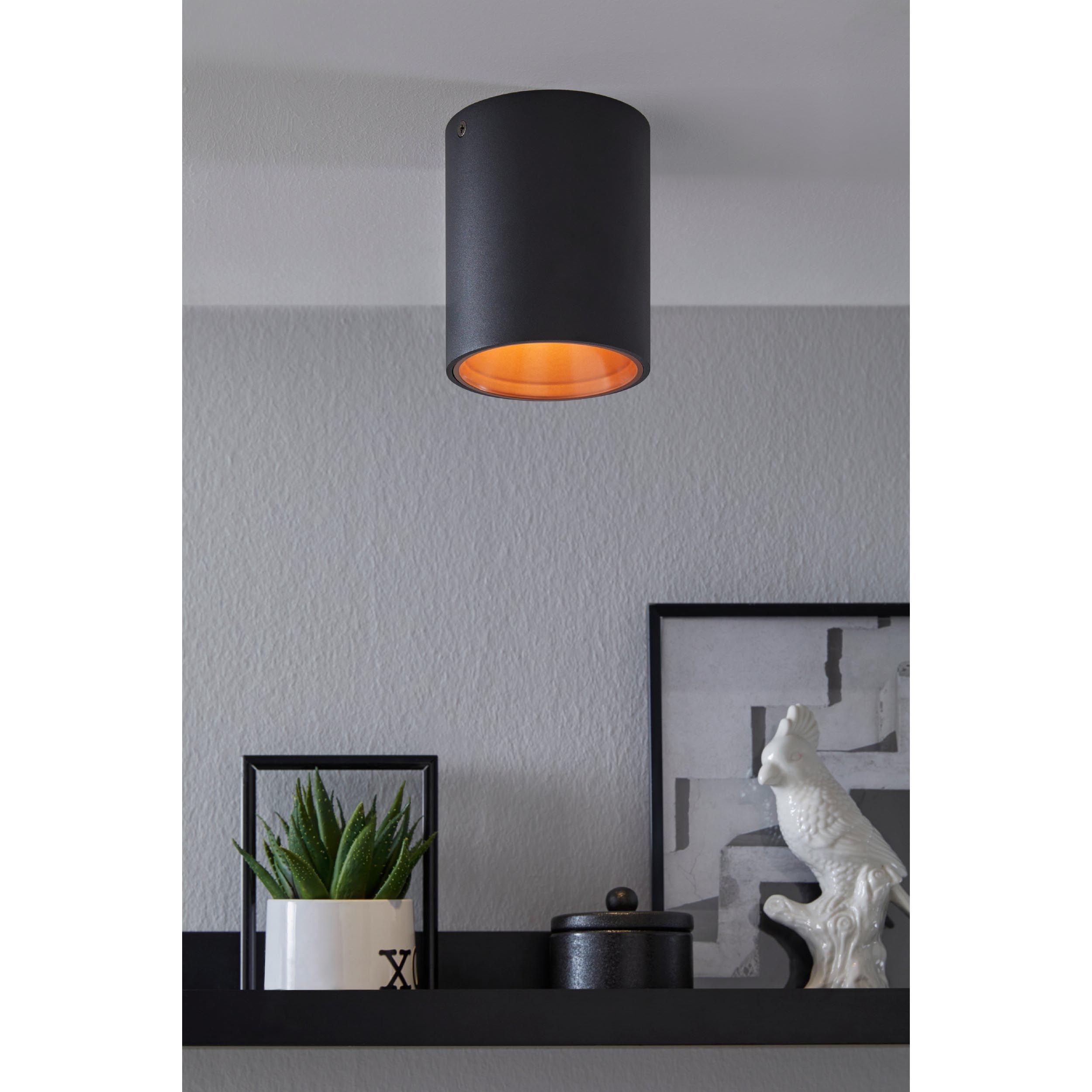 Plafonnier LED POLASSO noir/blanc Ø10cm