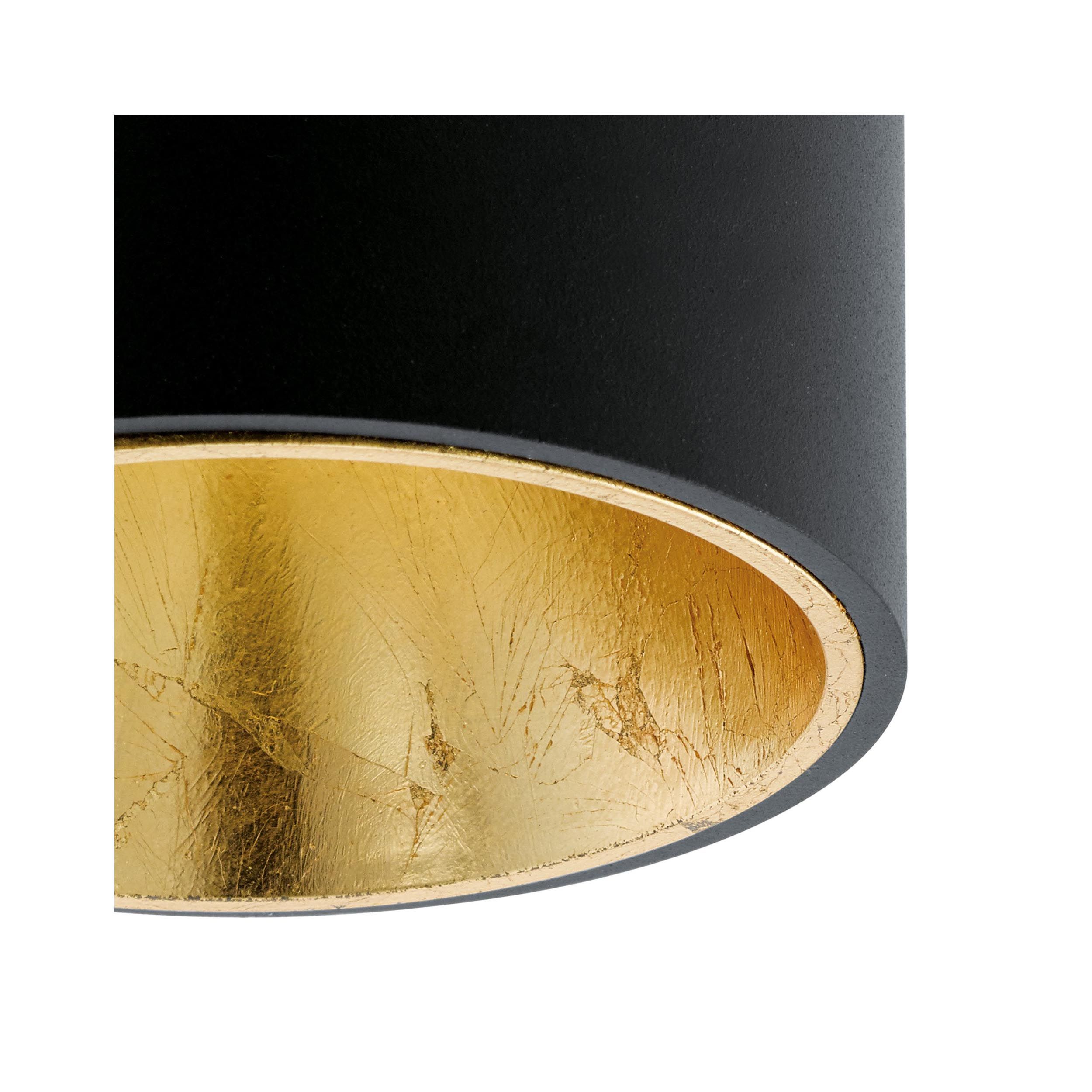 Plafonnier LED POLASSO noir/doré Ø10cm