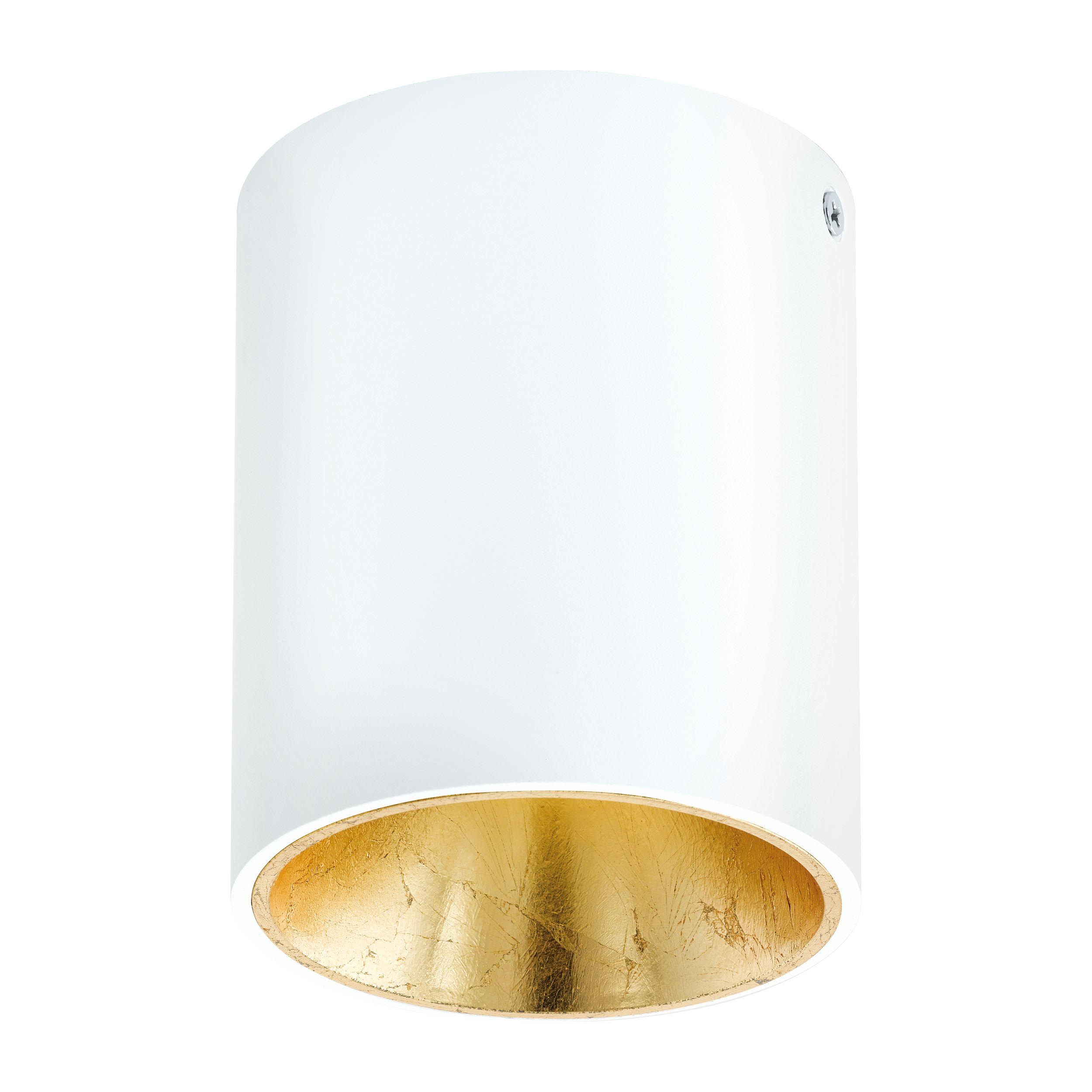 Plafonnier LED POLASSO blanc/doré Ø10cm