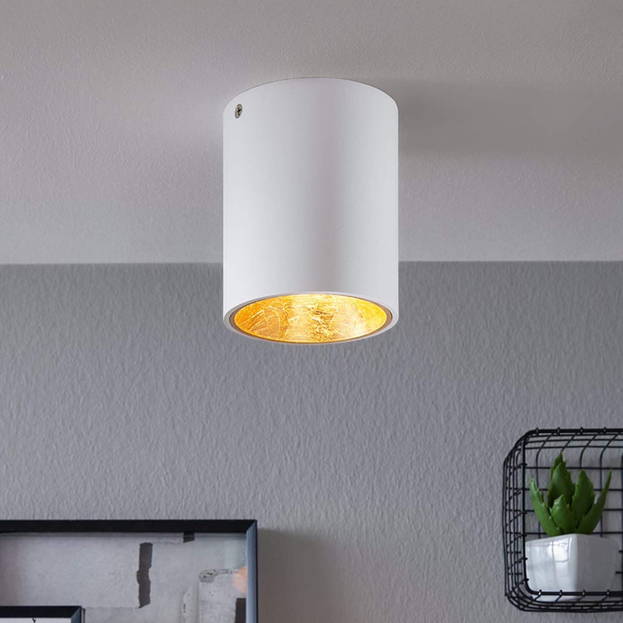 Plafonnier plastique blanc/doré POLASSO rond LED INT 1X3,3W