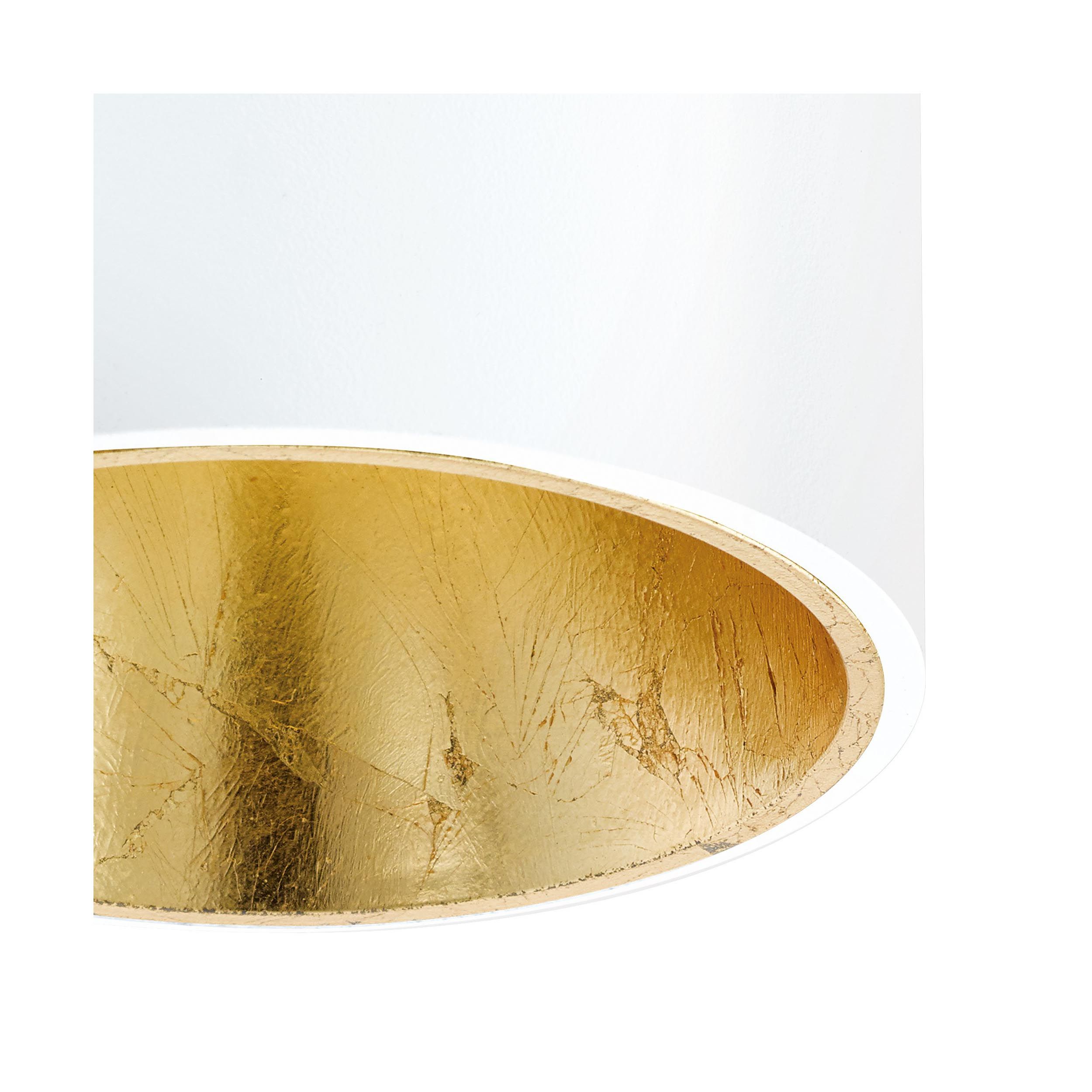 Plafonnier plastique blanc/doré POLASSO rond LED INT 1X3,3W