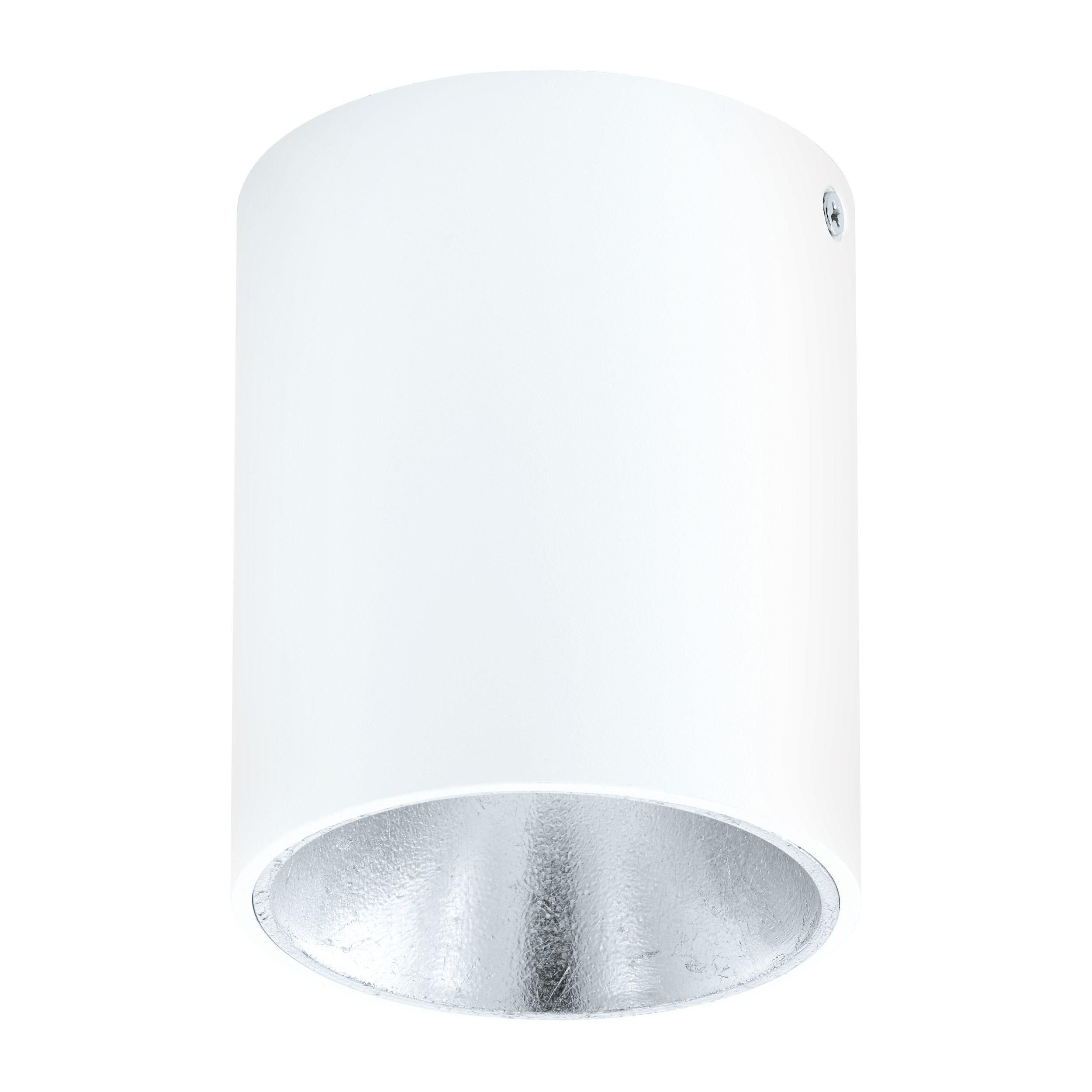 Plafonnier LED POLASSO blanc/argenté Ø10cm