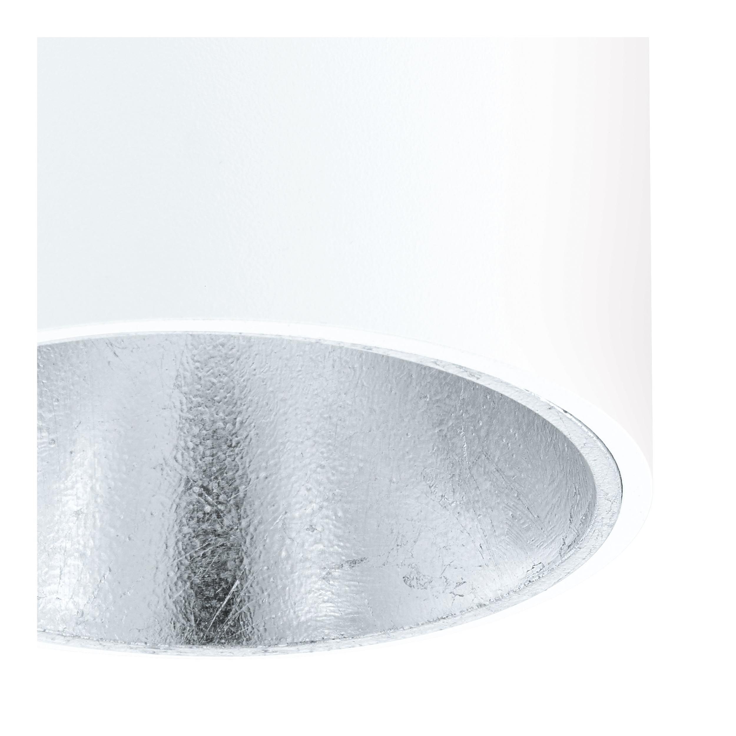 Plafonnier LED POLASSO blanc/argenté Ø10cm