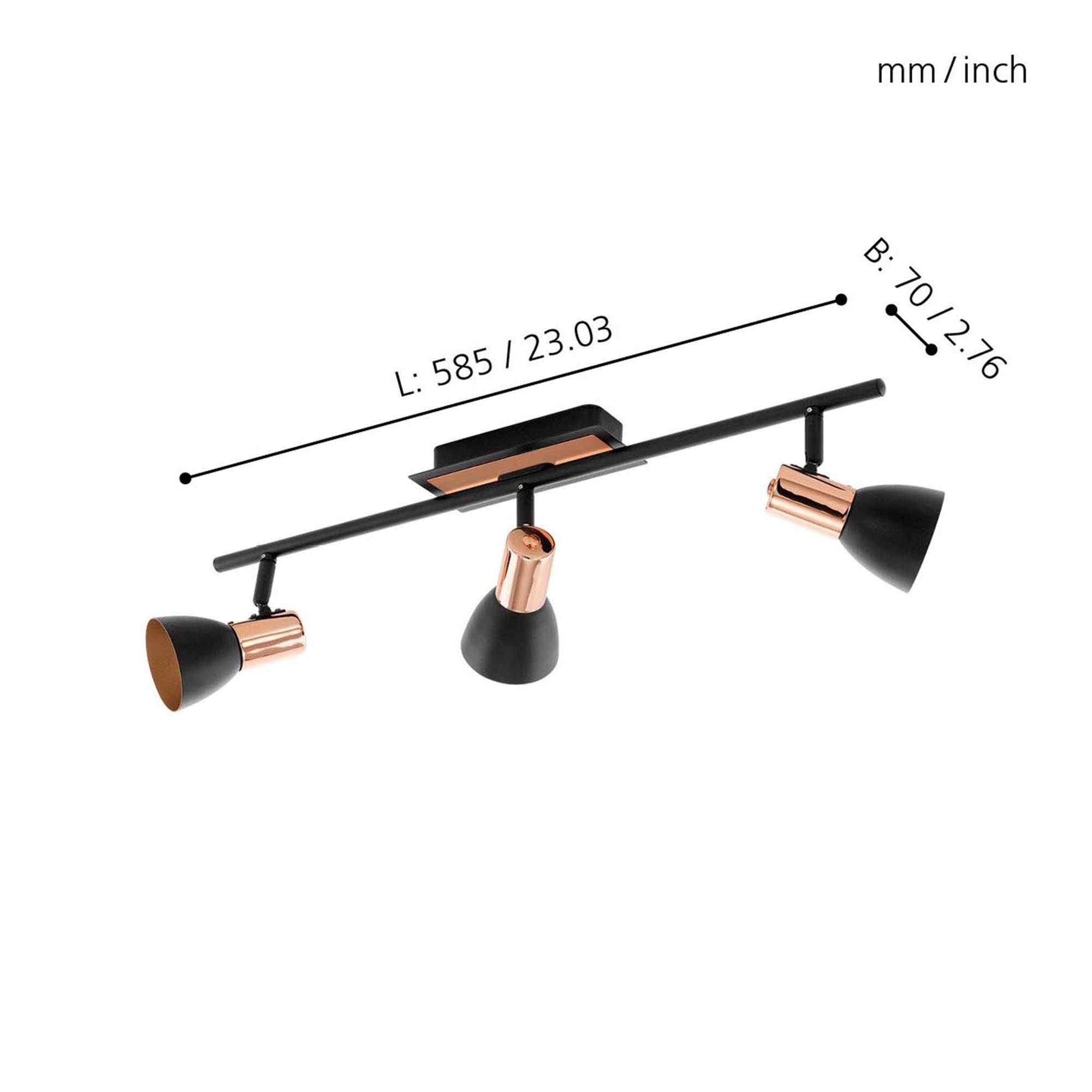 Réglette BARNHAM noir L58,5cm