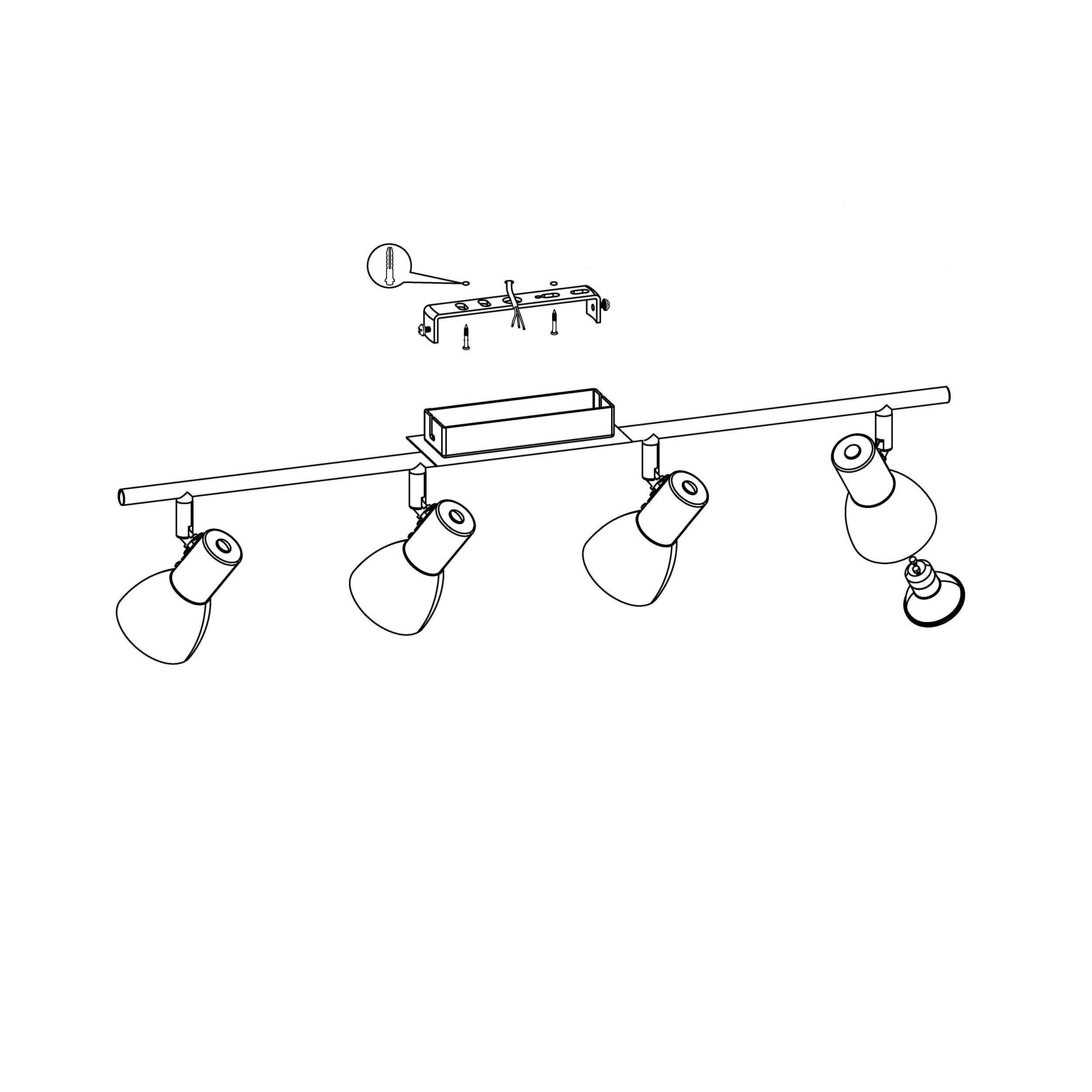 Réglette BARNHAM noir L78cm