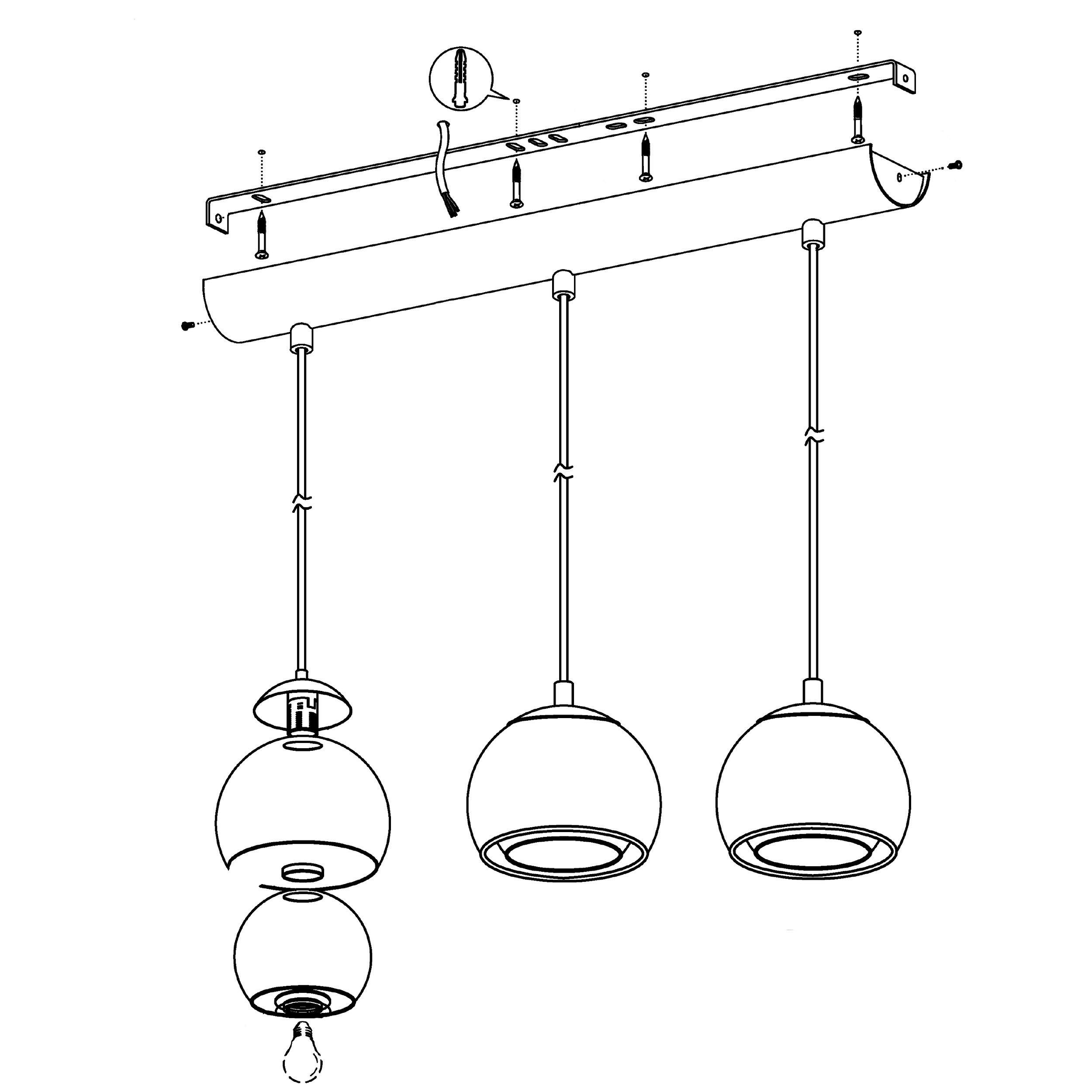 Suspension ROCAMAR cuivre L78cm