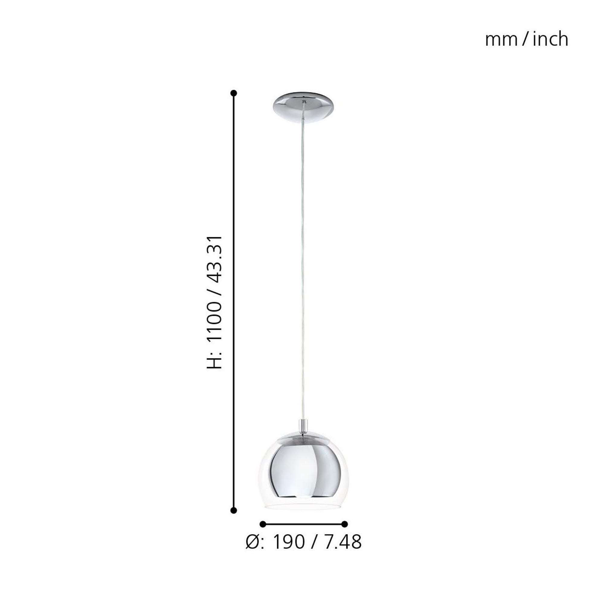 Suspension ROCAMAR argenté Ø19cm