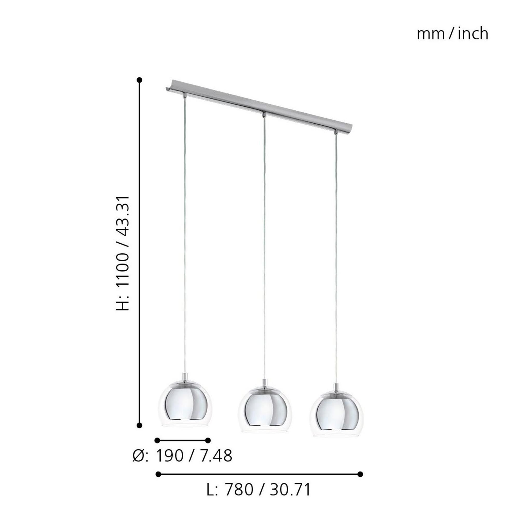 Suspension ROCAMAR argenté L78cm