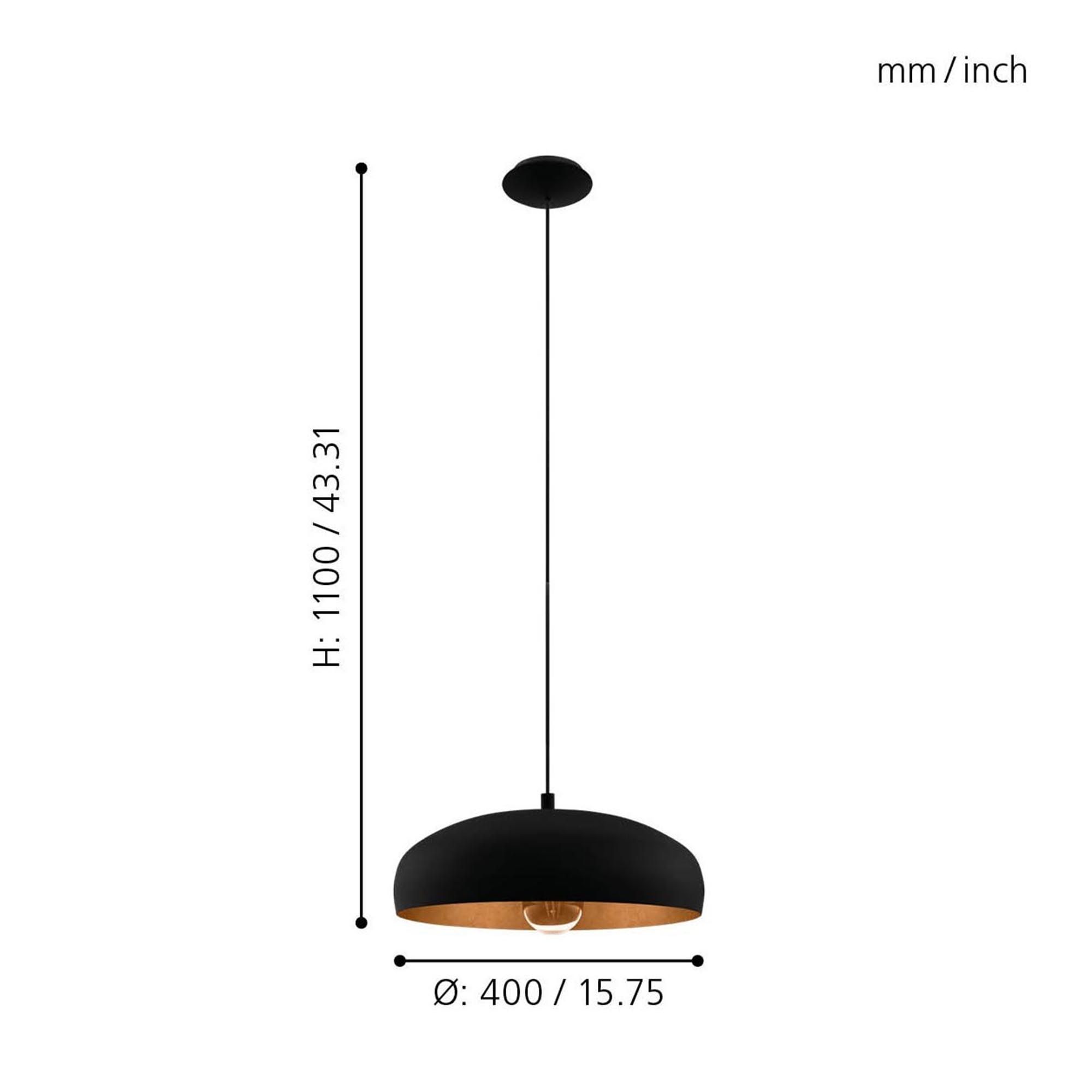 Suspenion MOGANO noir Ø40cm