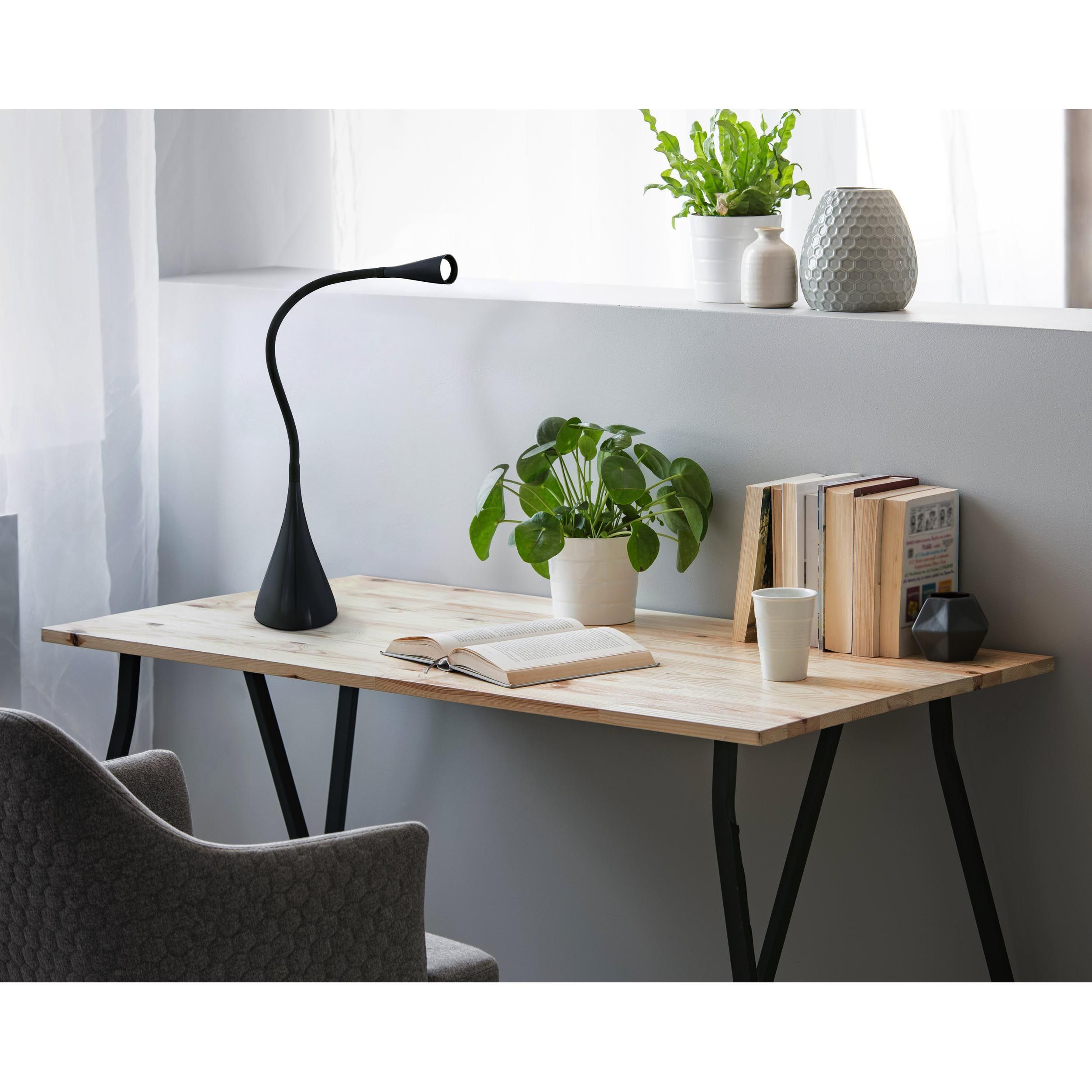 Lampe de bureau plastique noir SNAPORA LED INT 2X3W
