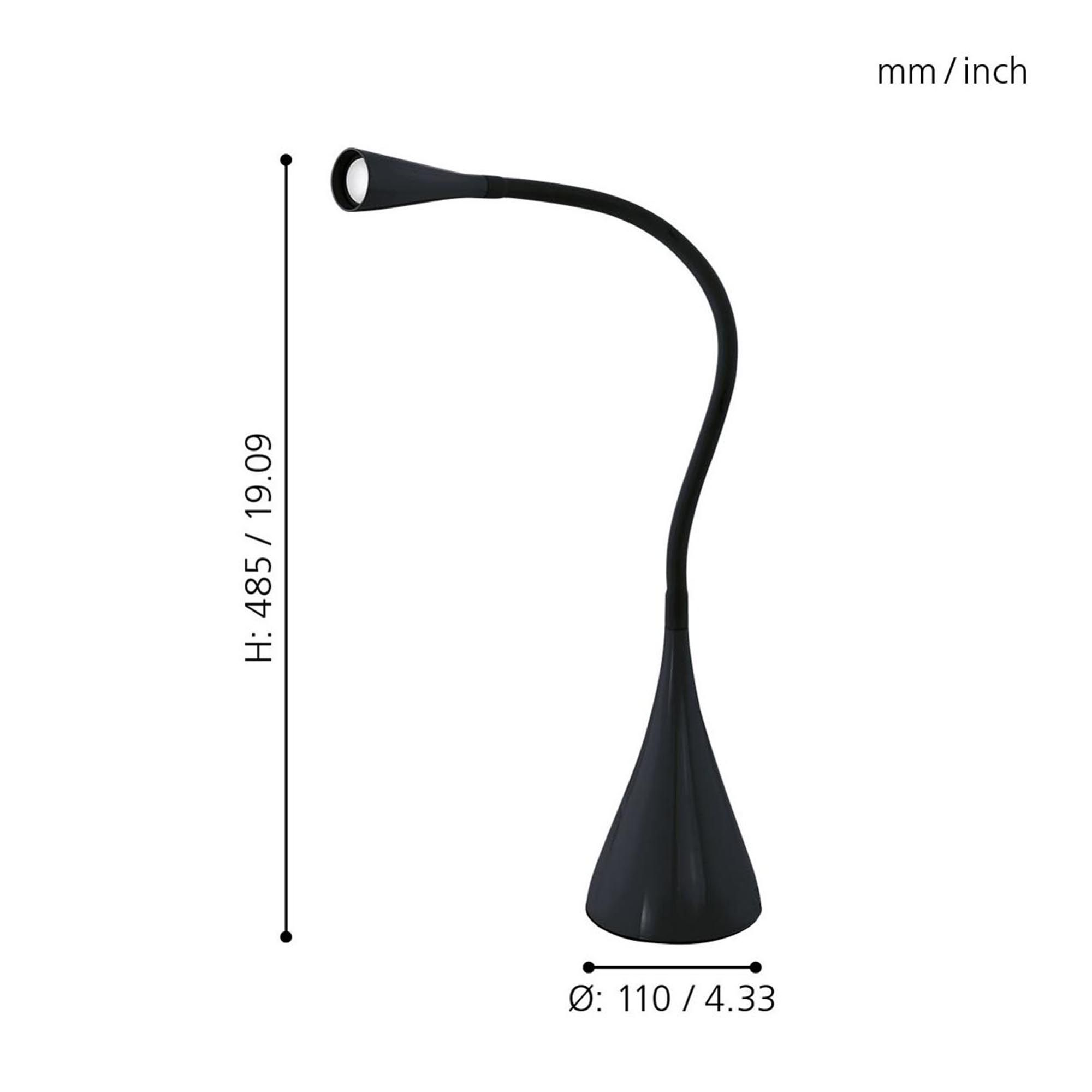 Lampe de bureau plastique noir SNAPORA LED INT 2X3W