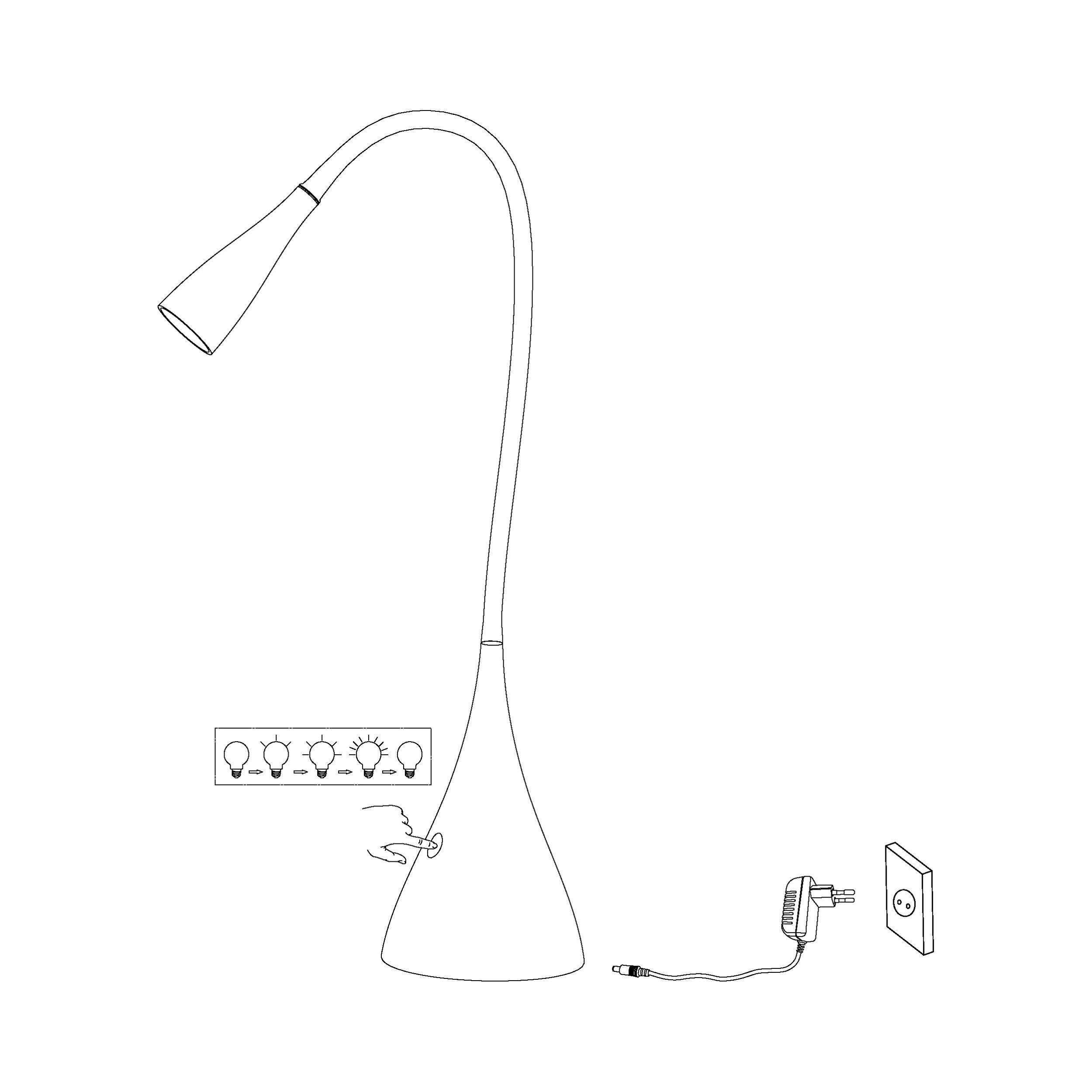 Lampe de bureau plastique noir SNAPORA LED INT 2X3W