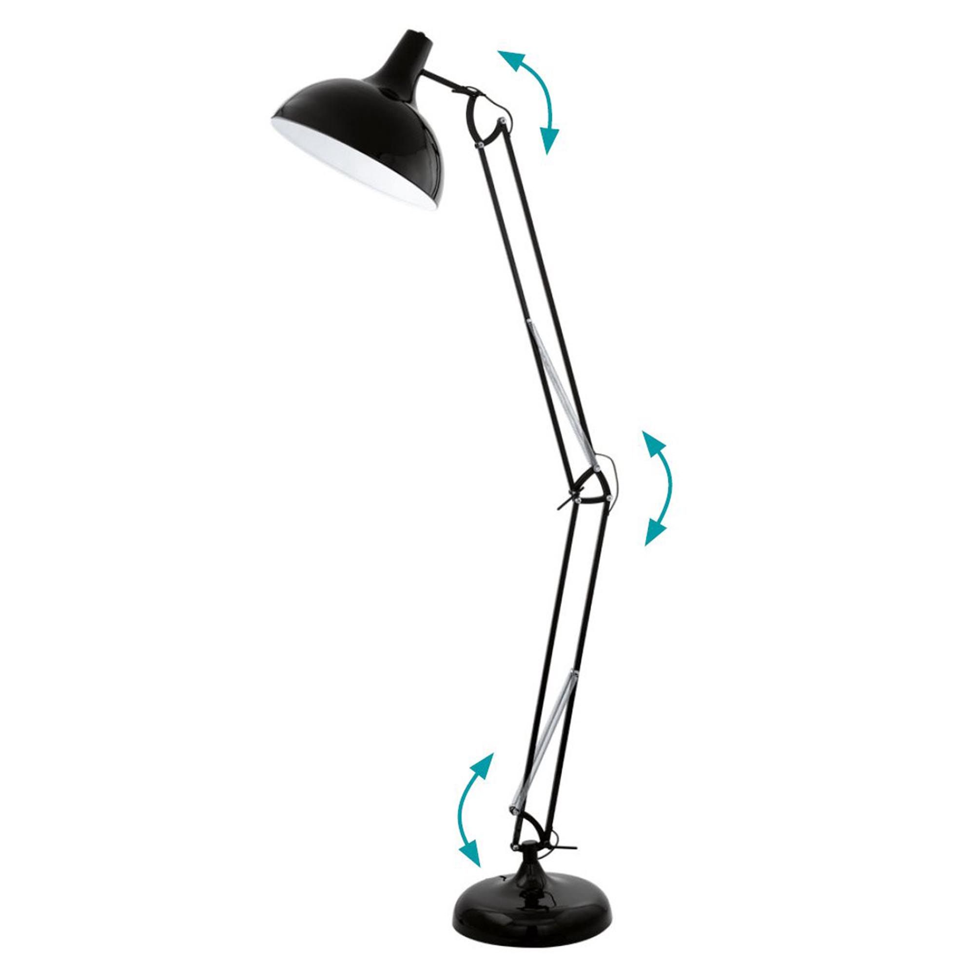 Lampadaire BORGILLIO noir H190cm