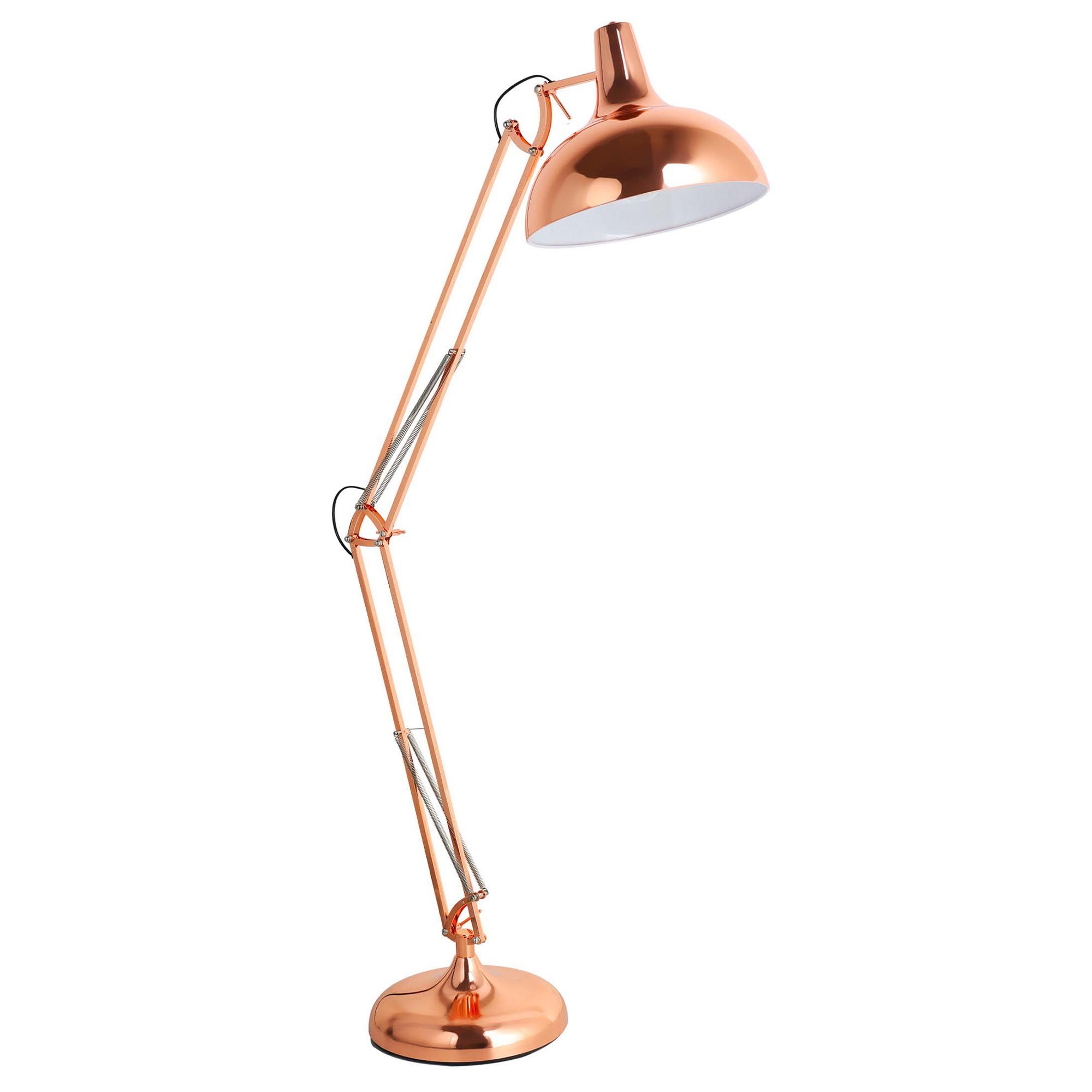 Lampadaire BORGILLO cuivre brillant  H190cm