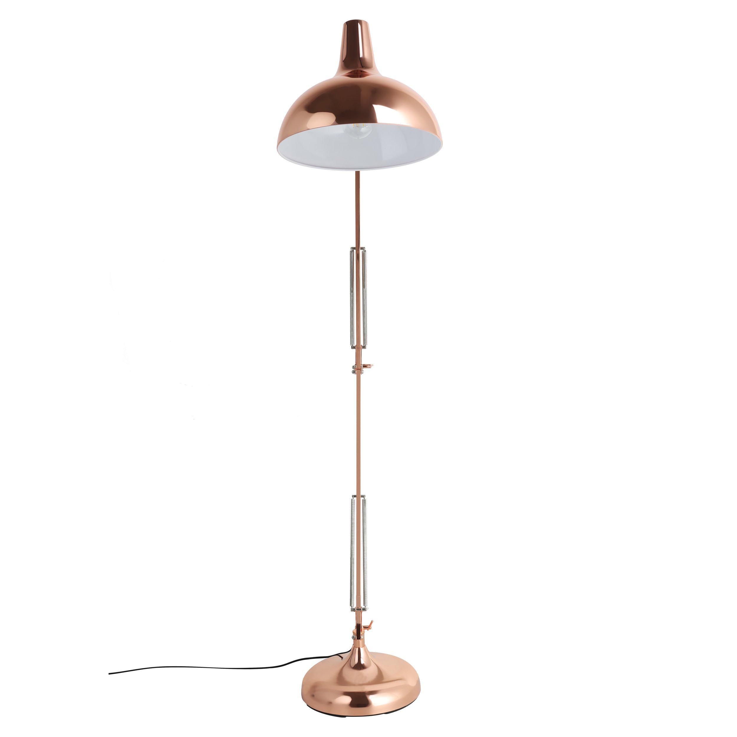 Lampadaire BORGILLO cuivre brillant  H190cm
