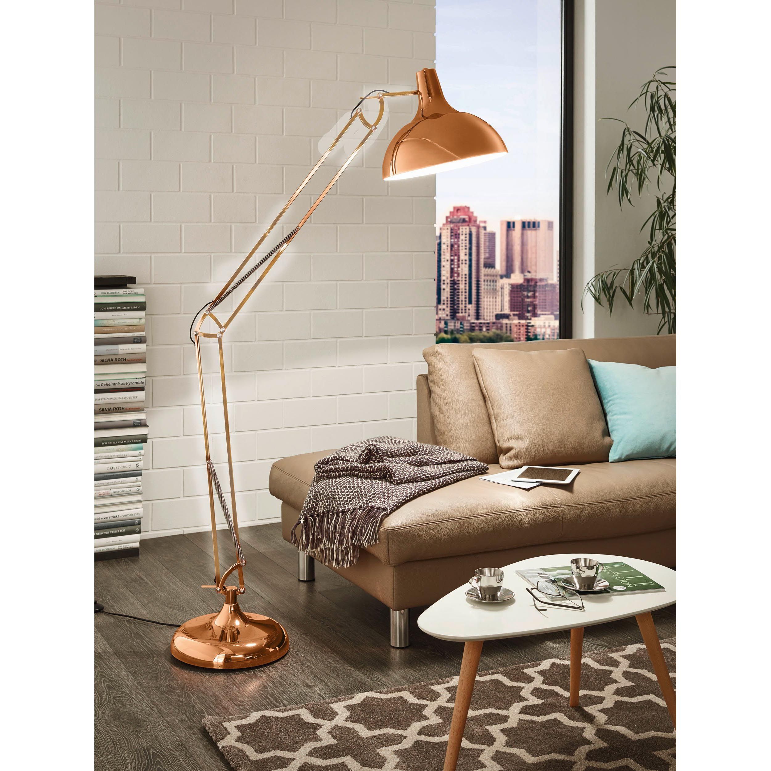 Lampadaire BORGILLO cuivre brillant  H190cm