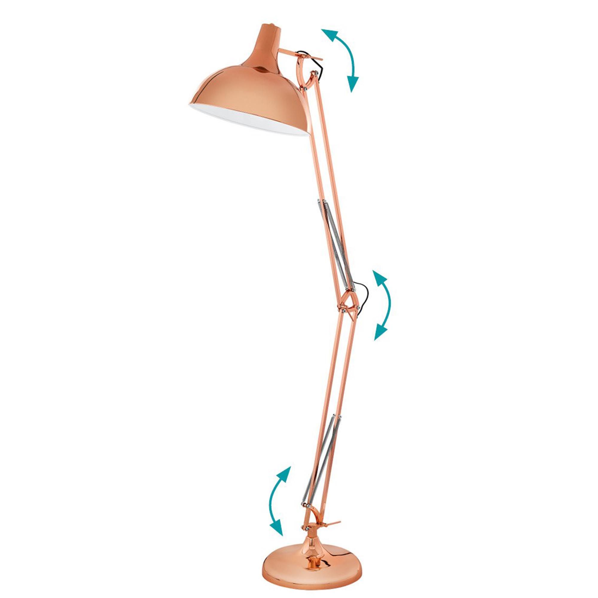 Lampadaire BORGILLO cuivre brillant  H190cm