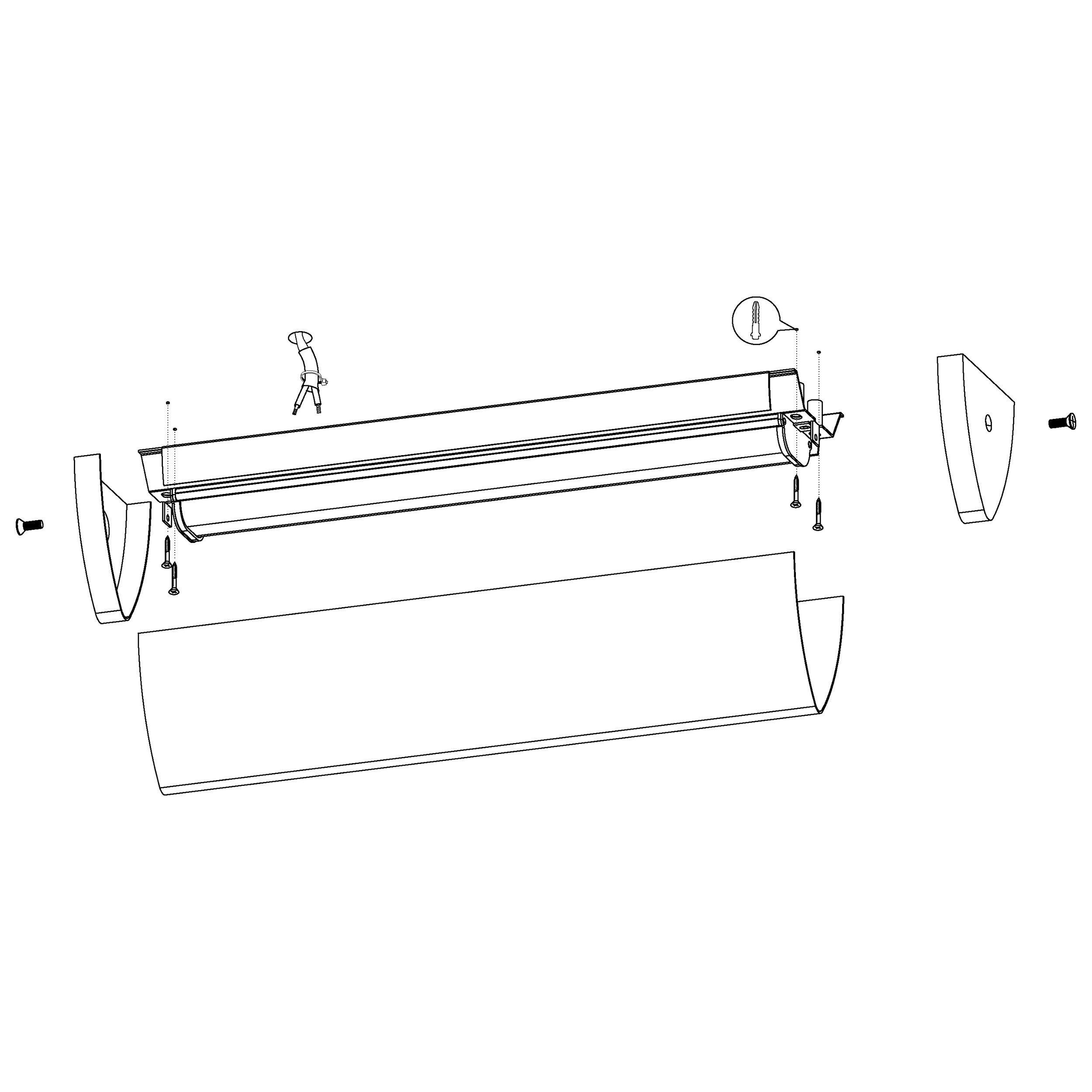 Plafonnier LED GITA 2 argenté L90cm