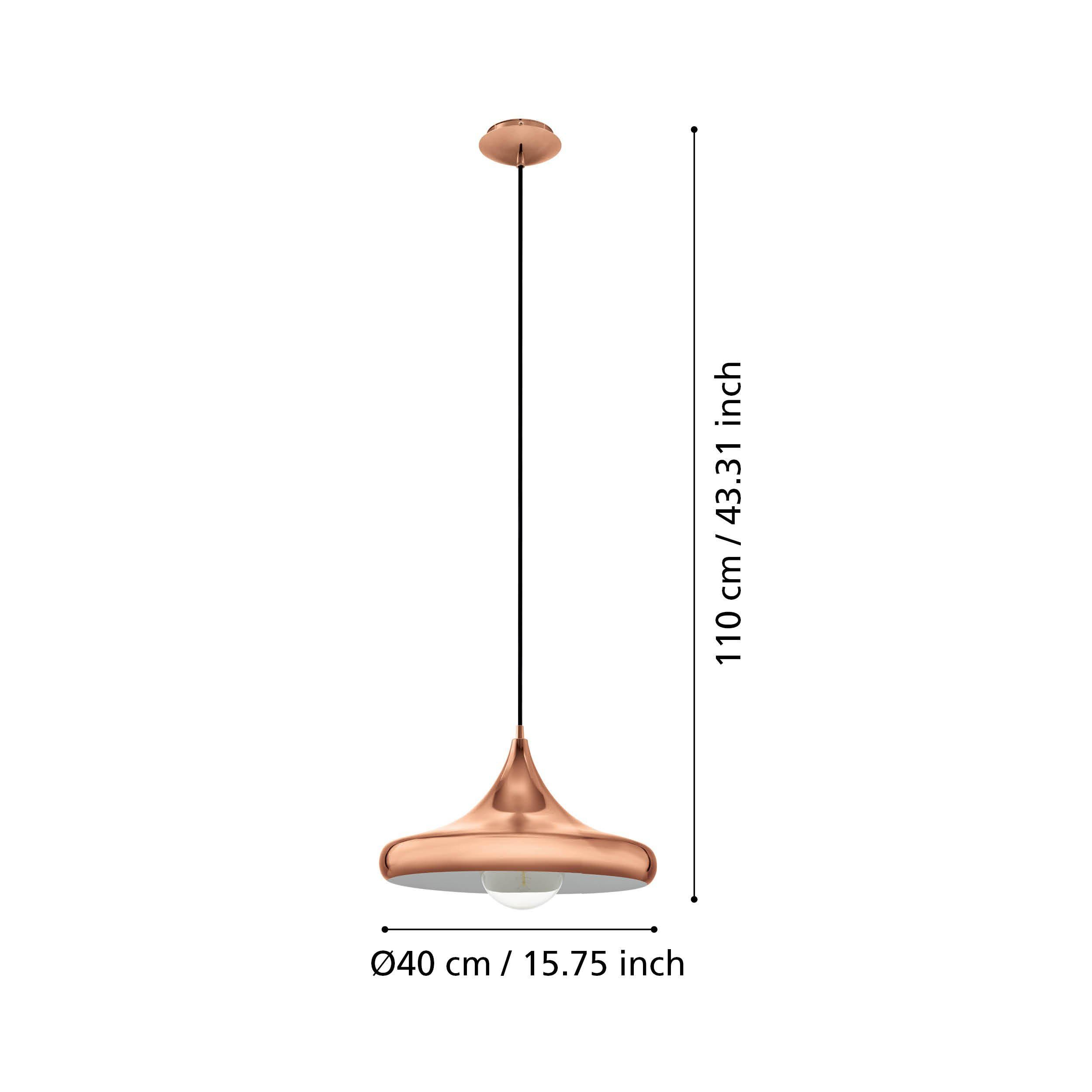Suspension métal cuivre CORETTO 2 E27 1X60W