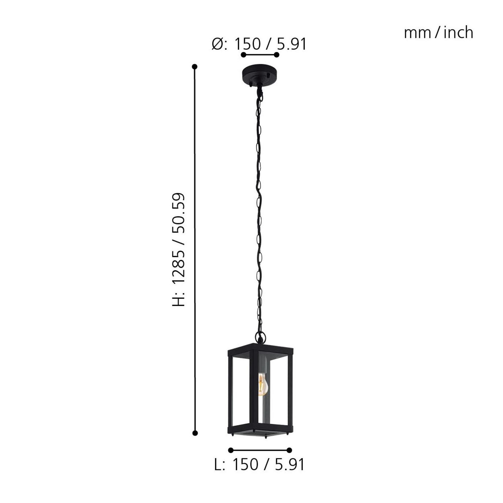 Suspension extérieure ALAMONTE noir H113cm
