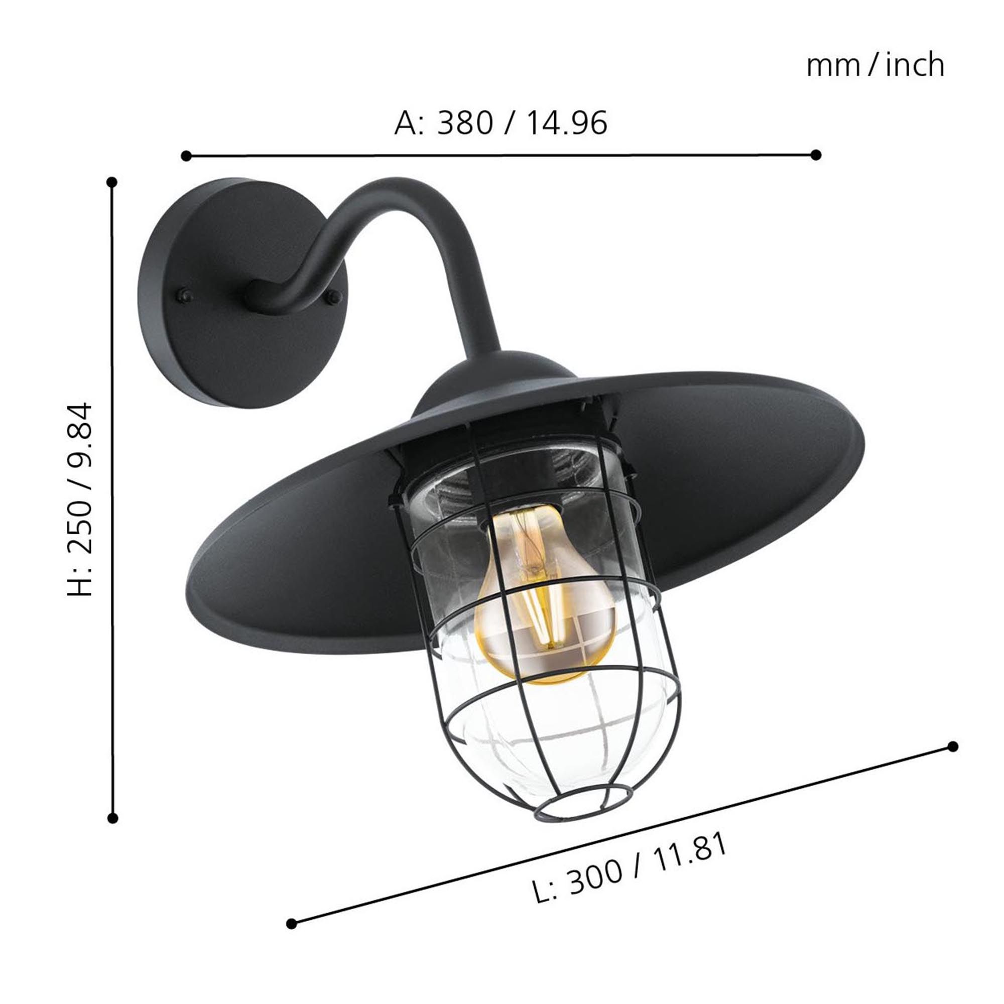 Applique extérieure MELGOA noir H25cm